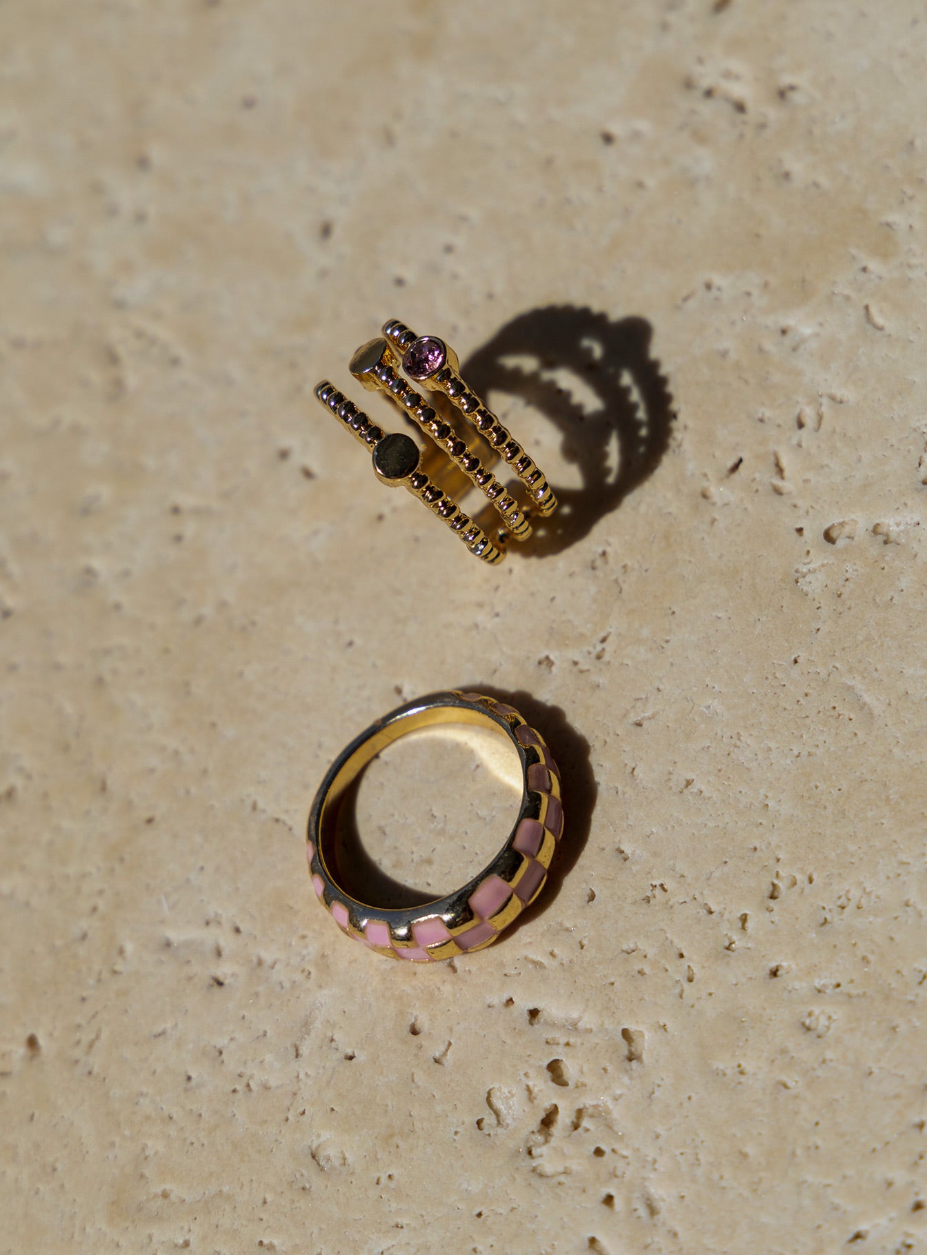 Annnet Ring Pack Gold / Pink - Image 2