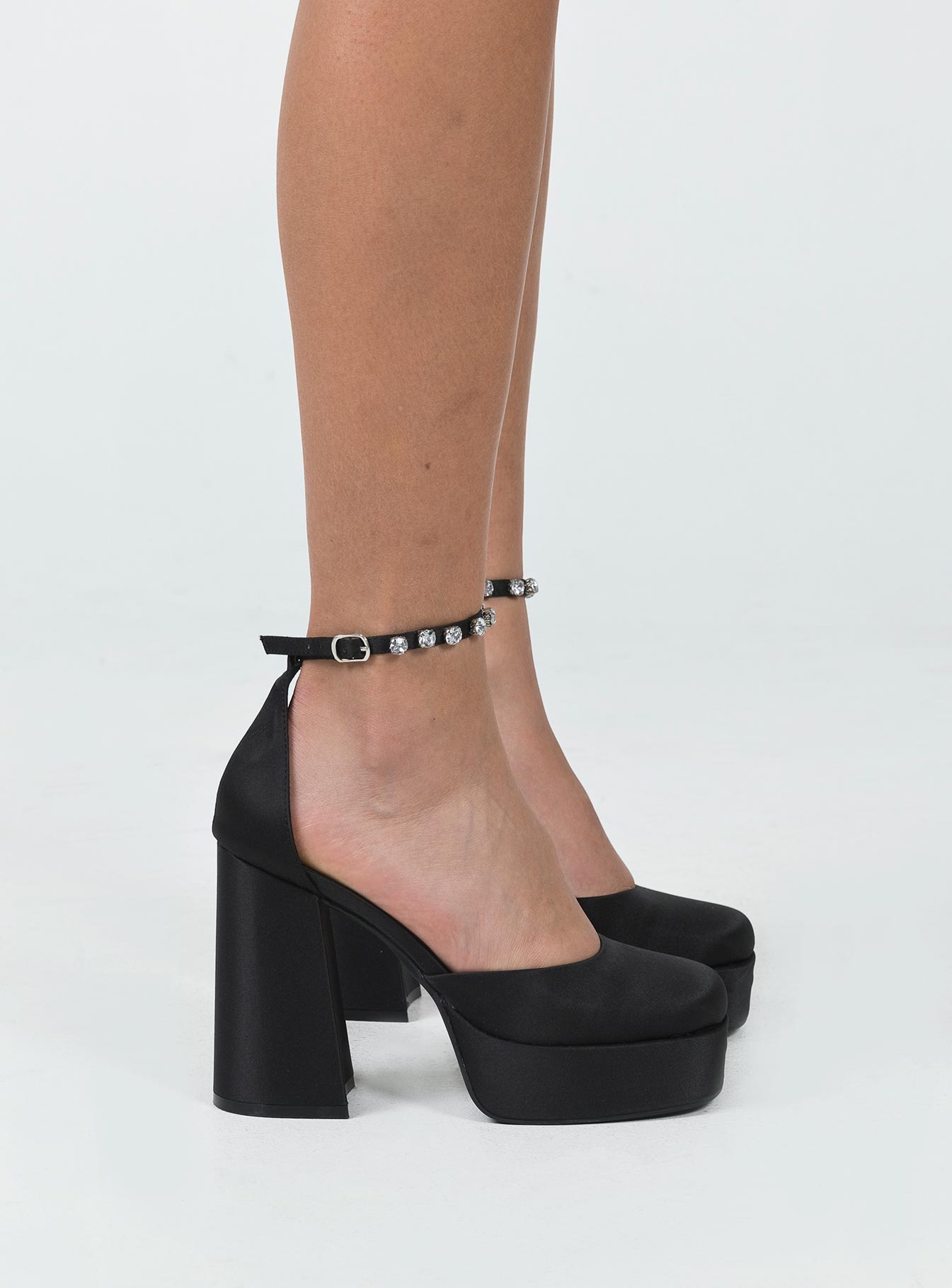 Solis Platform Ankle Strap Heels Black - Image 3