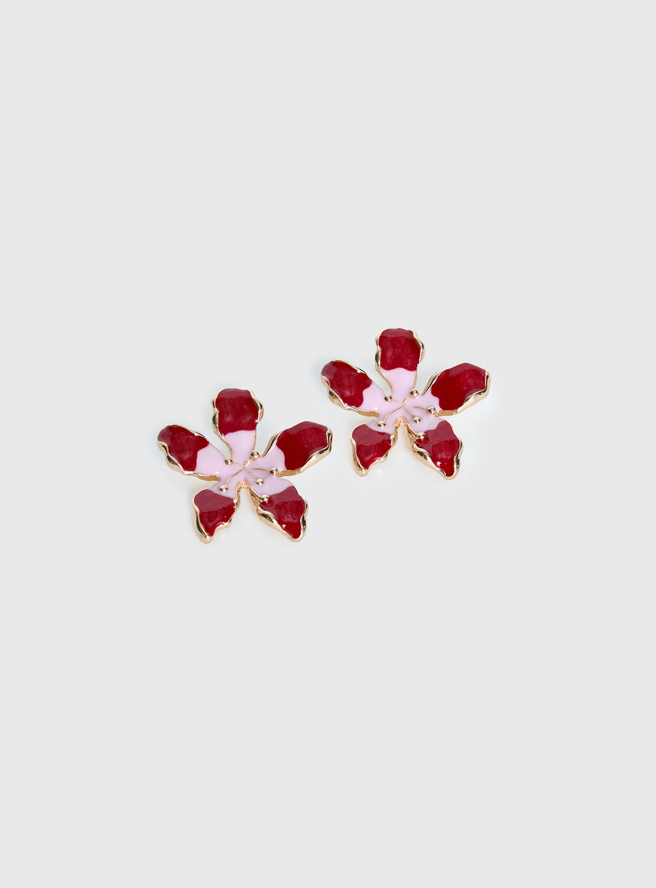 Ysabelle Flower Earrings Pink / Red - Image 3