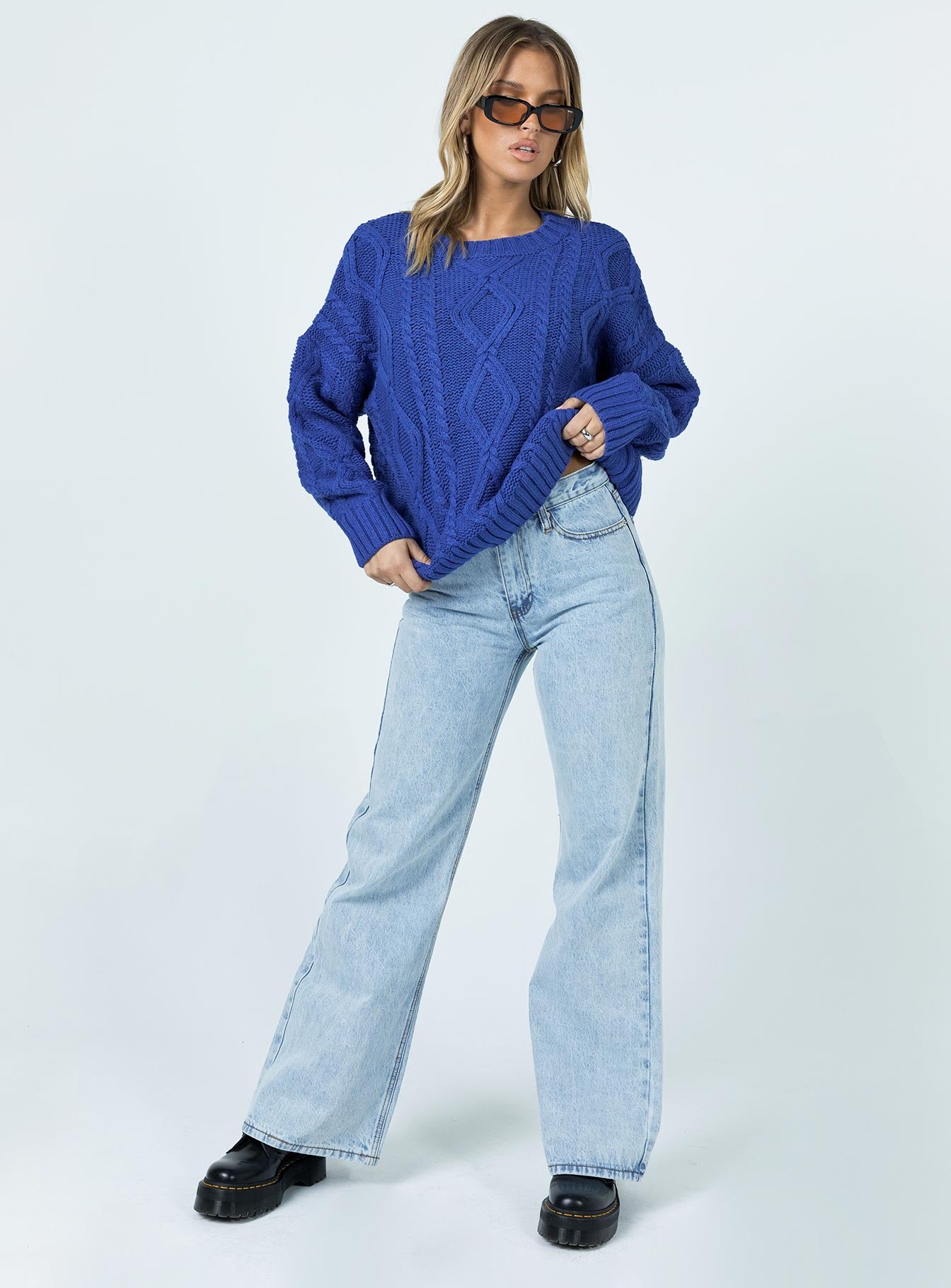 Anaya Oversized Sweater Monday Blues - Image 4