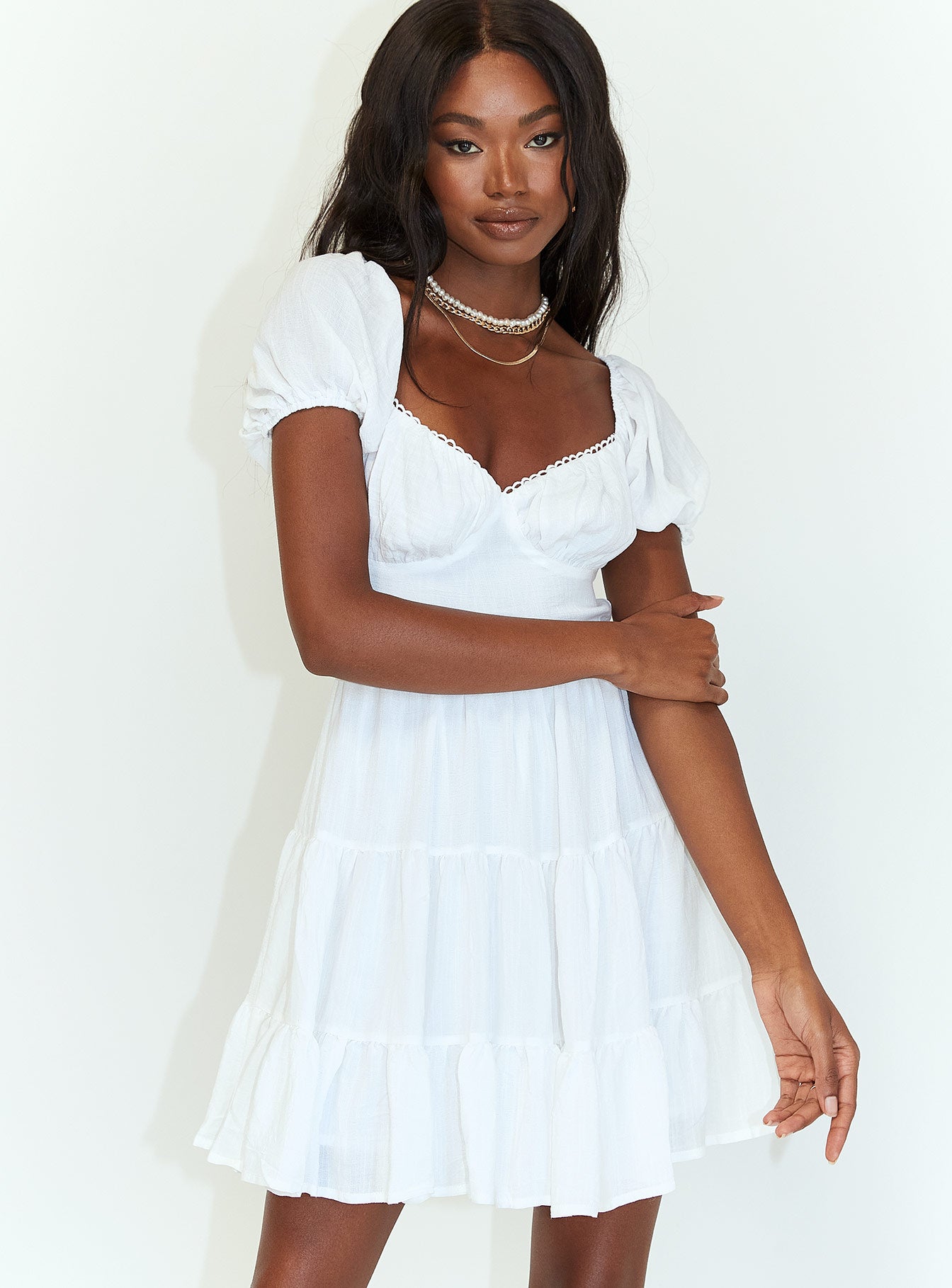 Danny Mini Dress White - Image 6