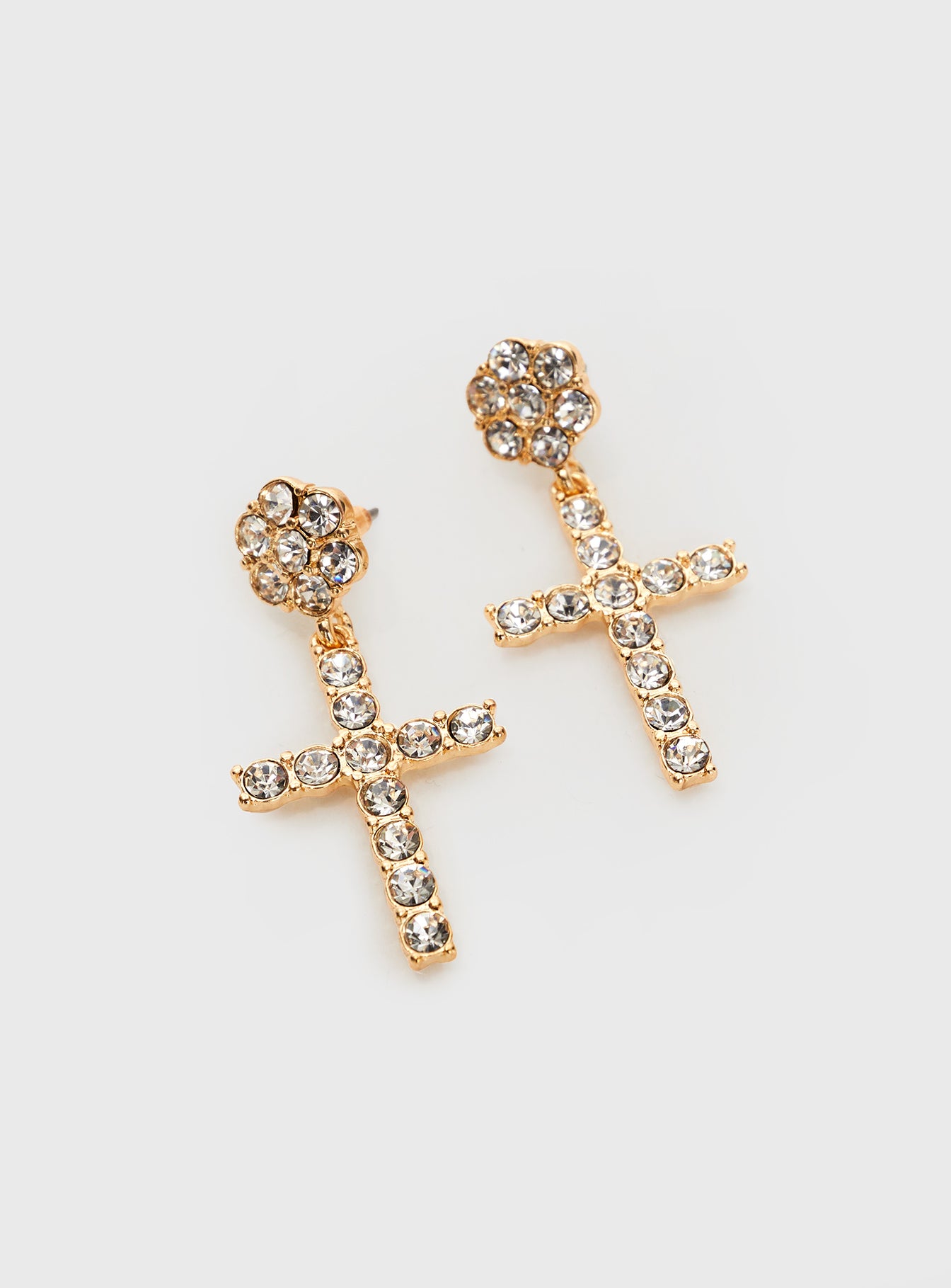Jadu Cross Earrings Gold - Image 3