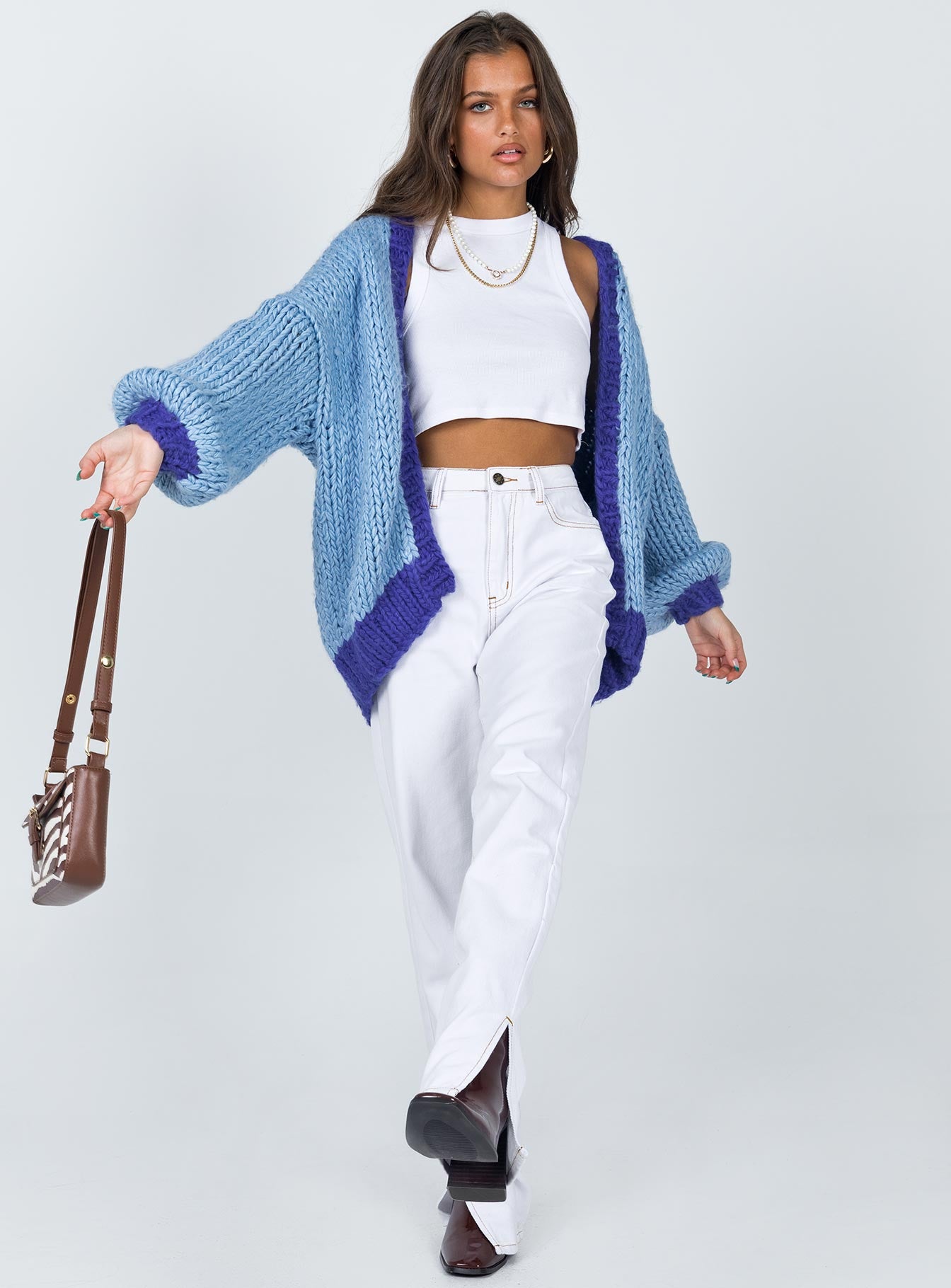 Lester Knit Cardigan Blue - Image 5