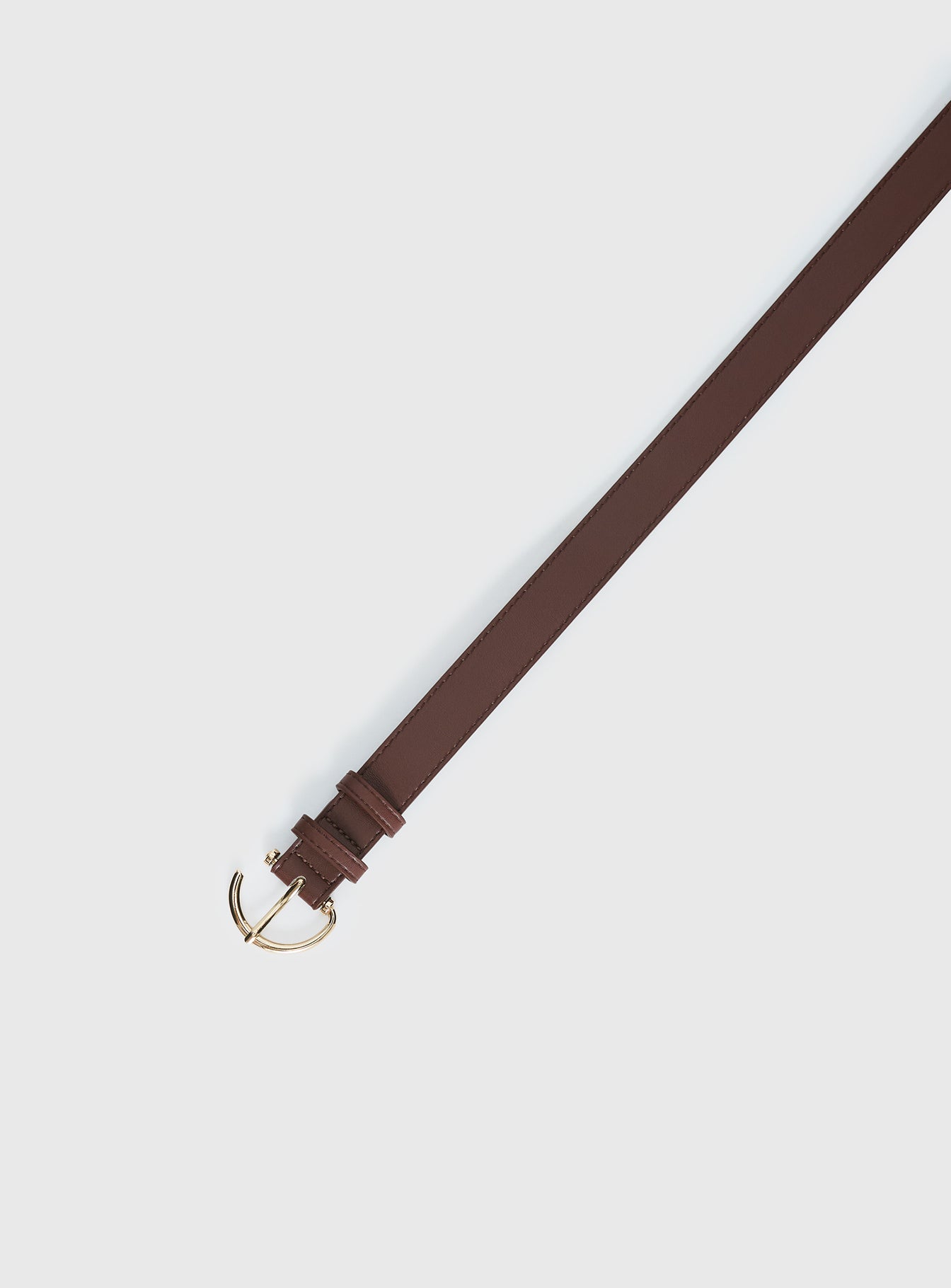 Tavian Faux Leather Belt Brown / Gold - Image 3