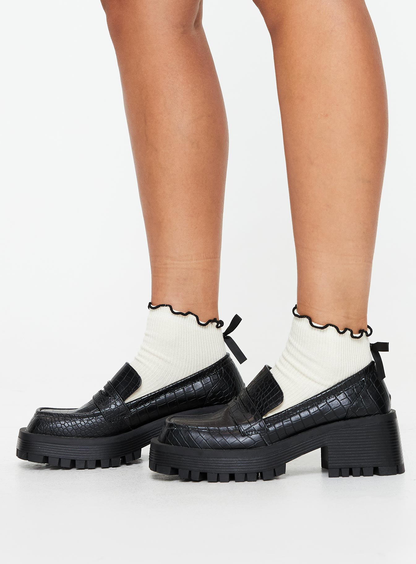 Reina Loafers Black Croc - Image 3