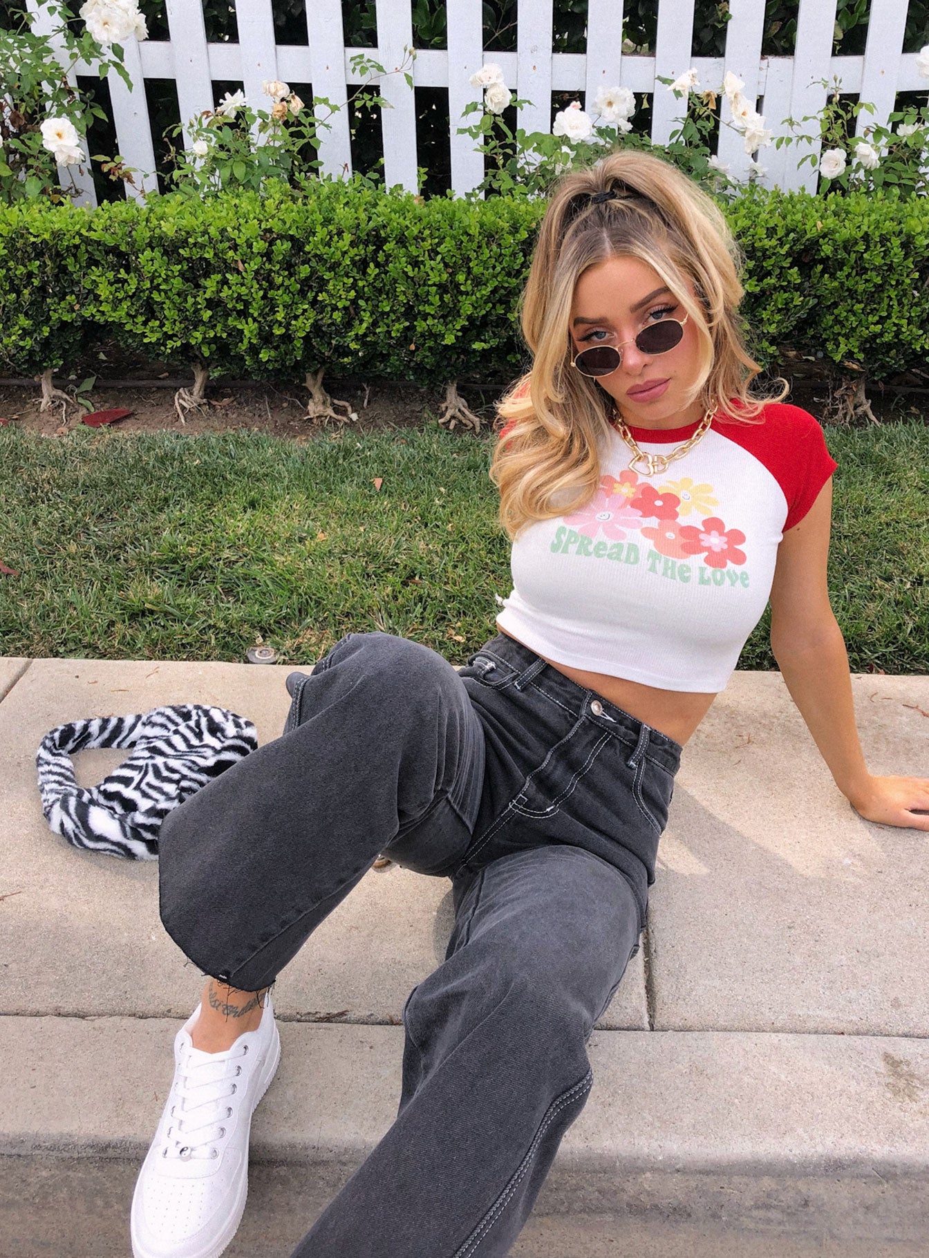 Spread The Love Graphic Top White - Image 2