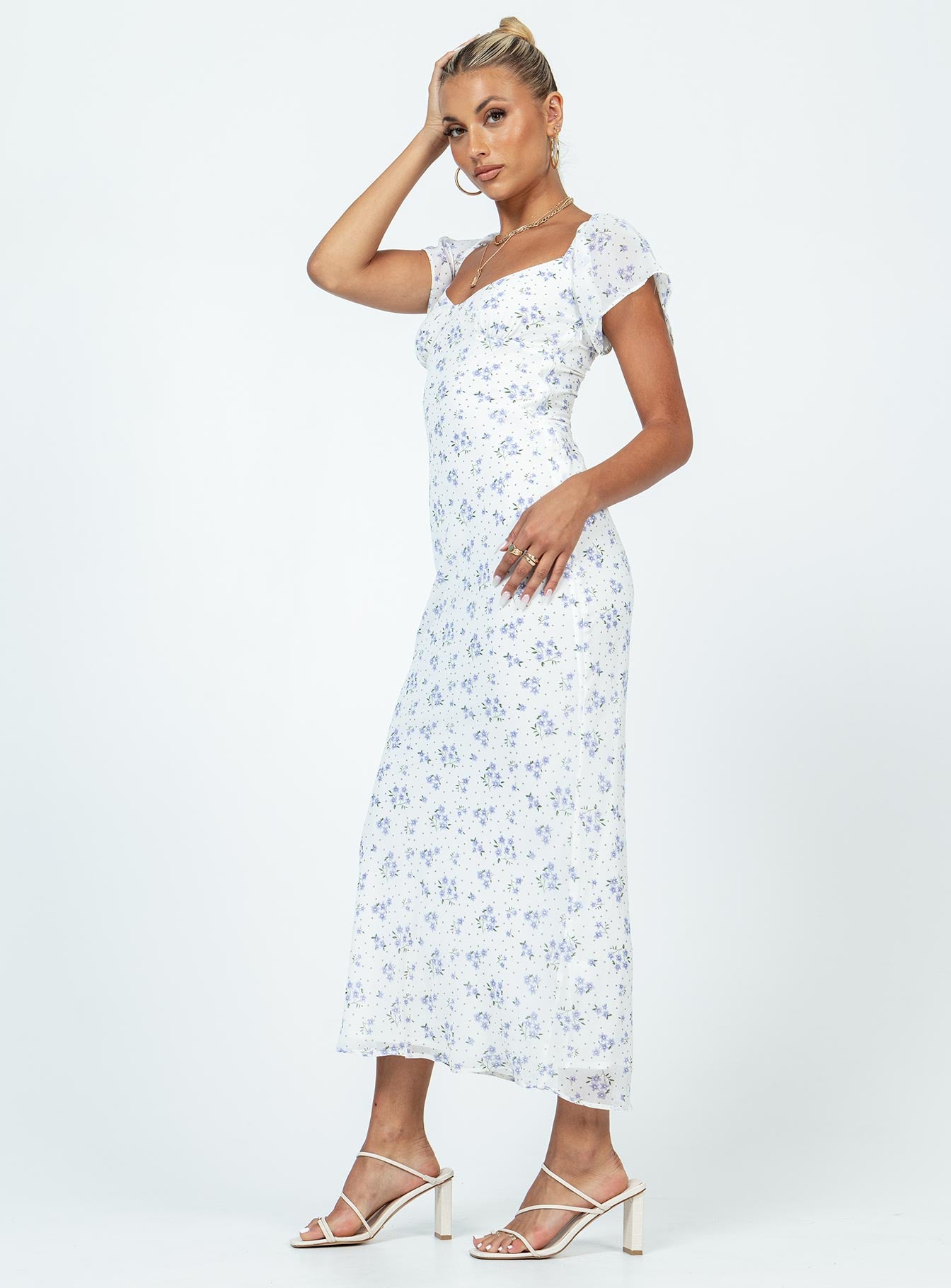 Hera Maxi Dress White Floral - Image 4
