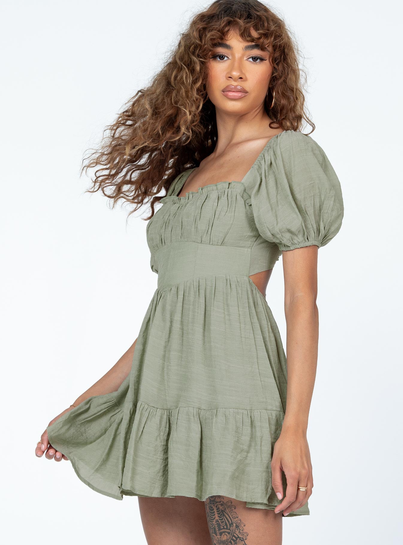 Ethan Mini Dress Green - Image 3