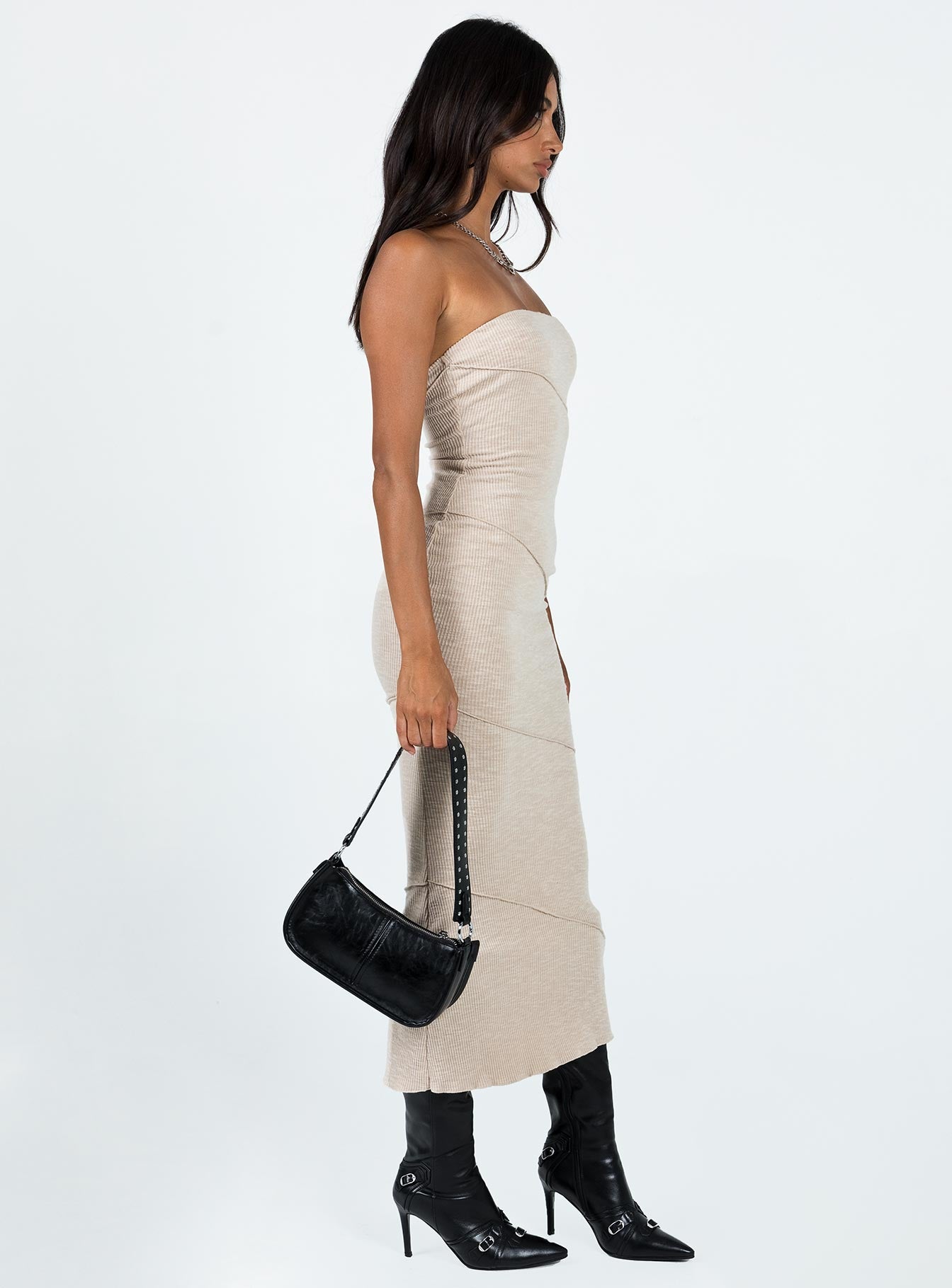 Oscar Midi Dress Beige - Image 4