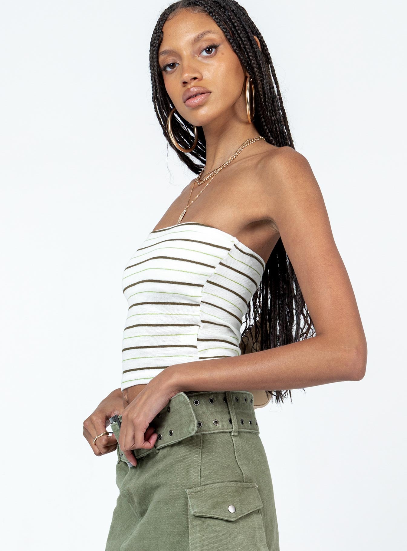 Devall Strapless Top Cream / Multi - Image 4