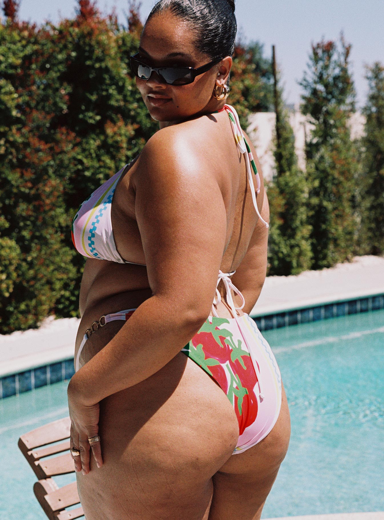 Renee Bikini Bottoms Red Multi Curve - Image 3