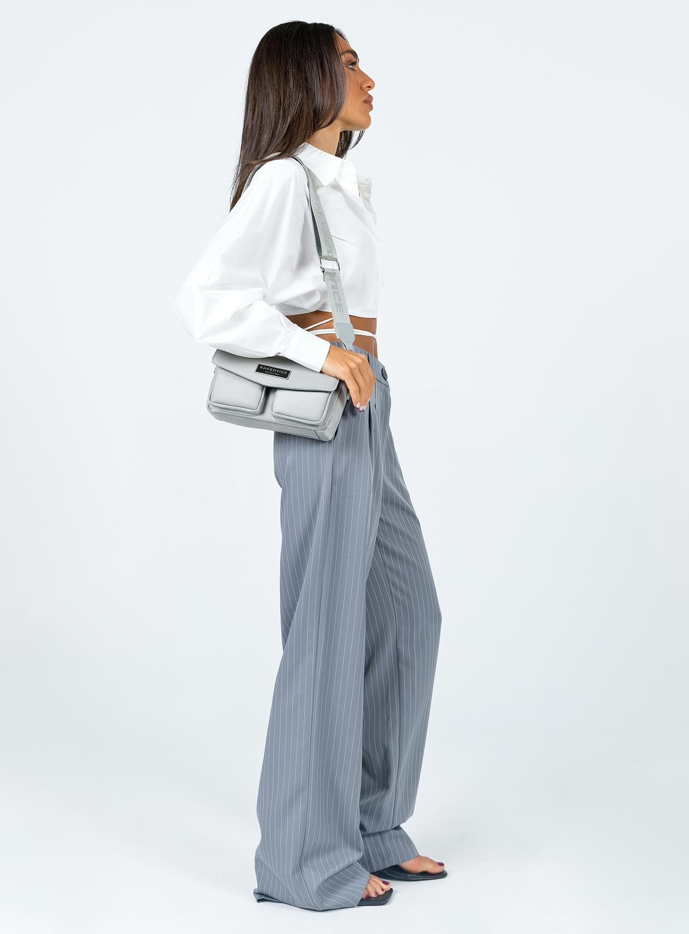 Archer Pants Pinstripe Grey Petite - Image 4