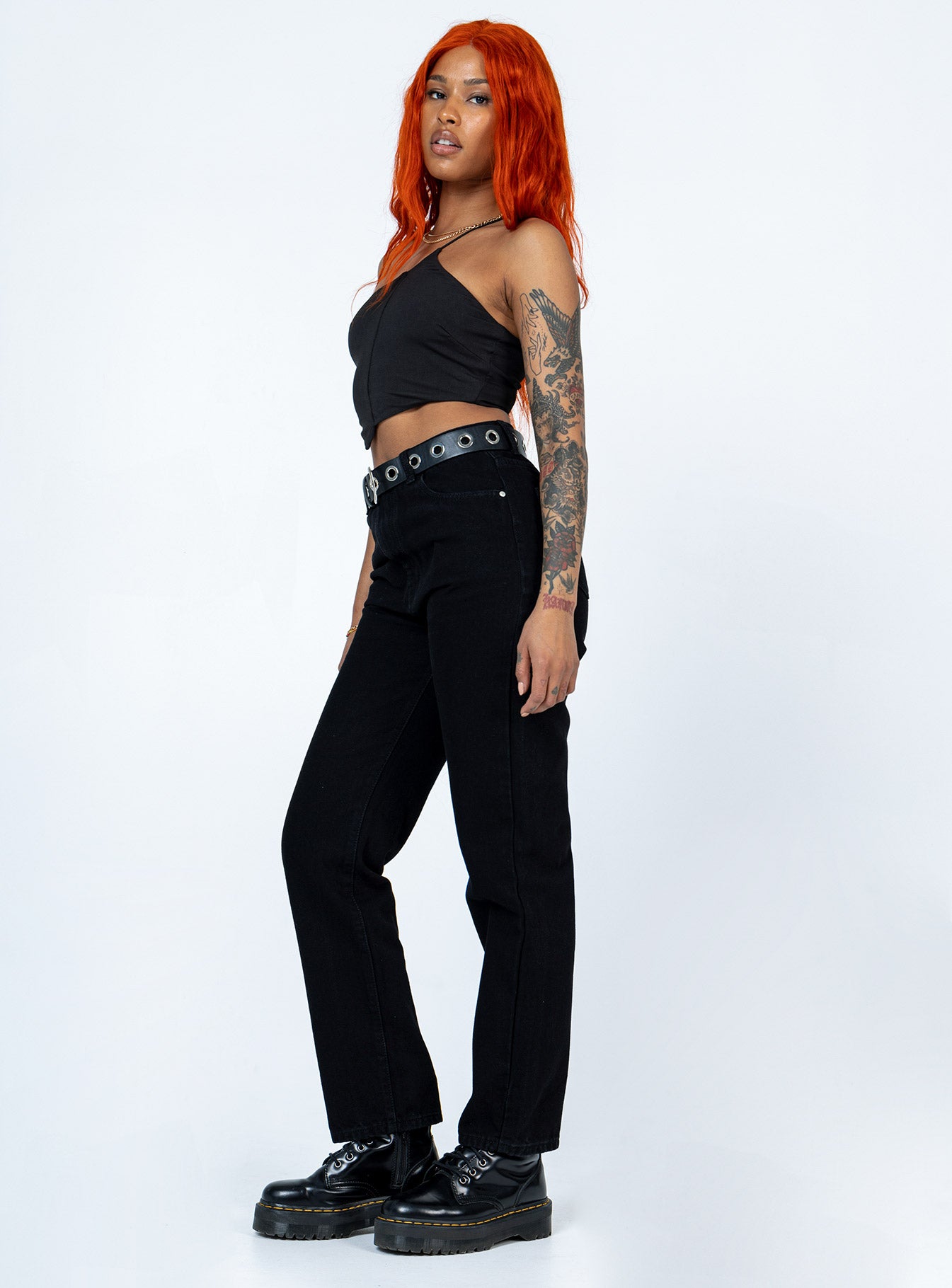 Raquelle Straight Leg Denim Jeans Black - Image 3