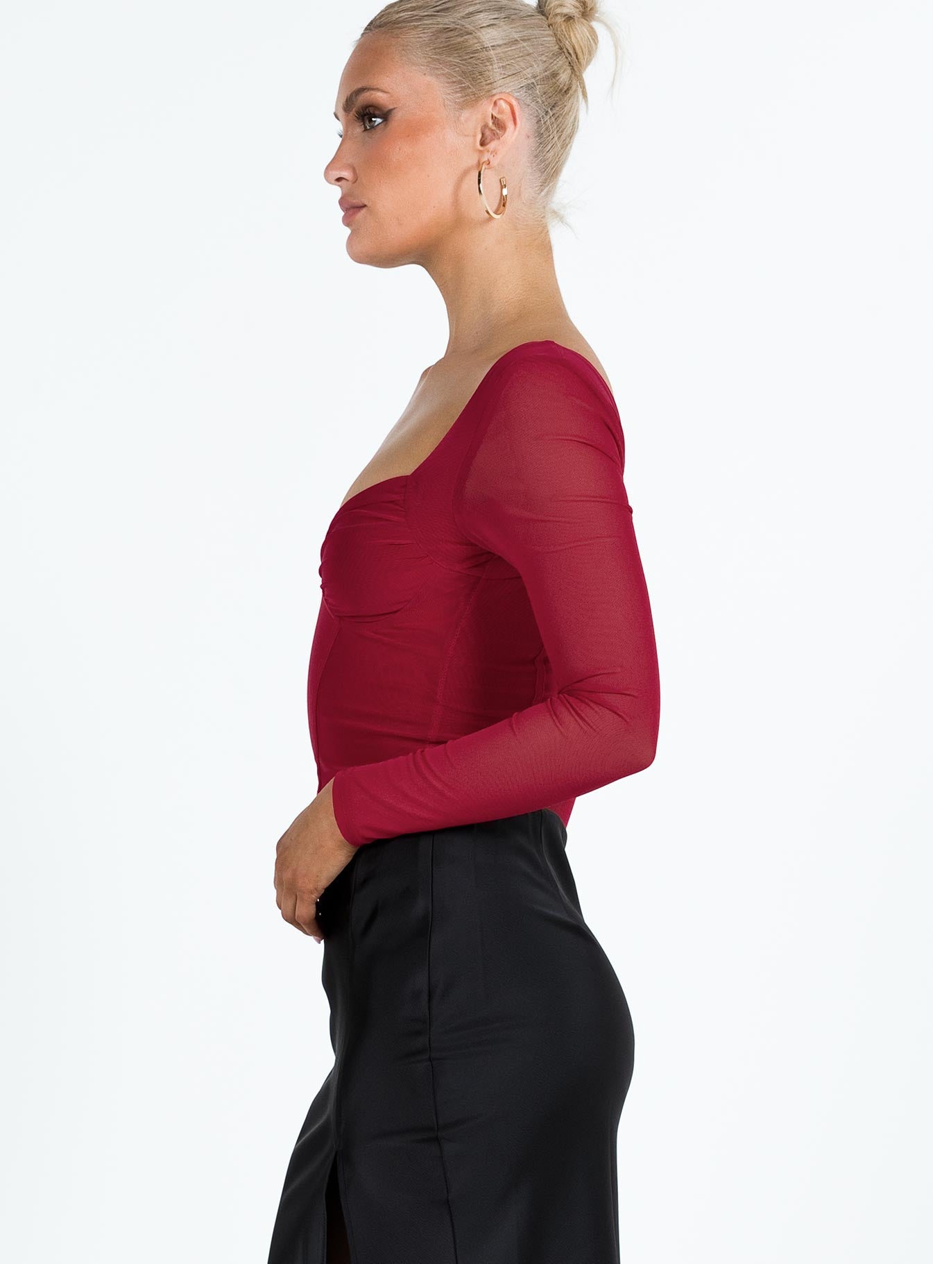Bruna Top Long Sleeve Red Lower Impact - Image 3