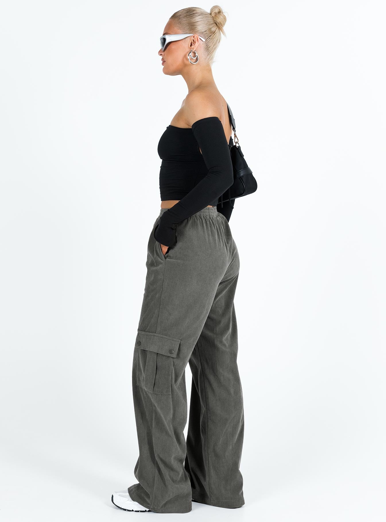 Lista Cord Elastic Pocket Pants Grey - Image 4
