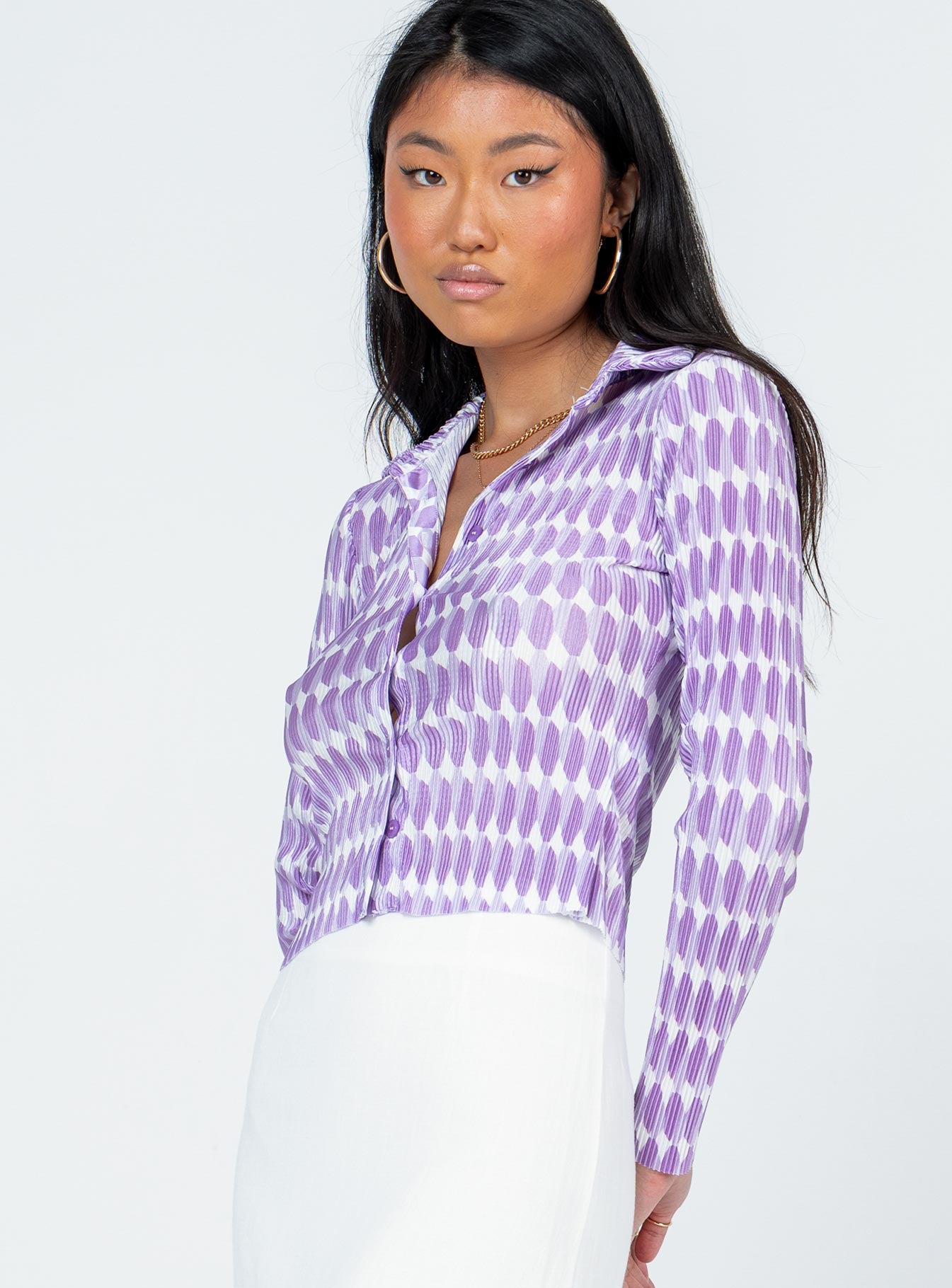 Elody Long Sleeve Top Purple Multi - Image 5