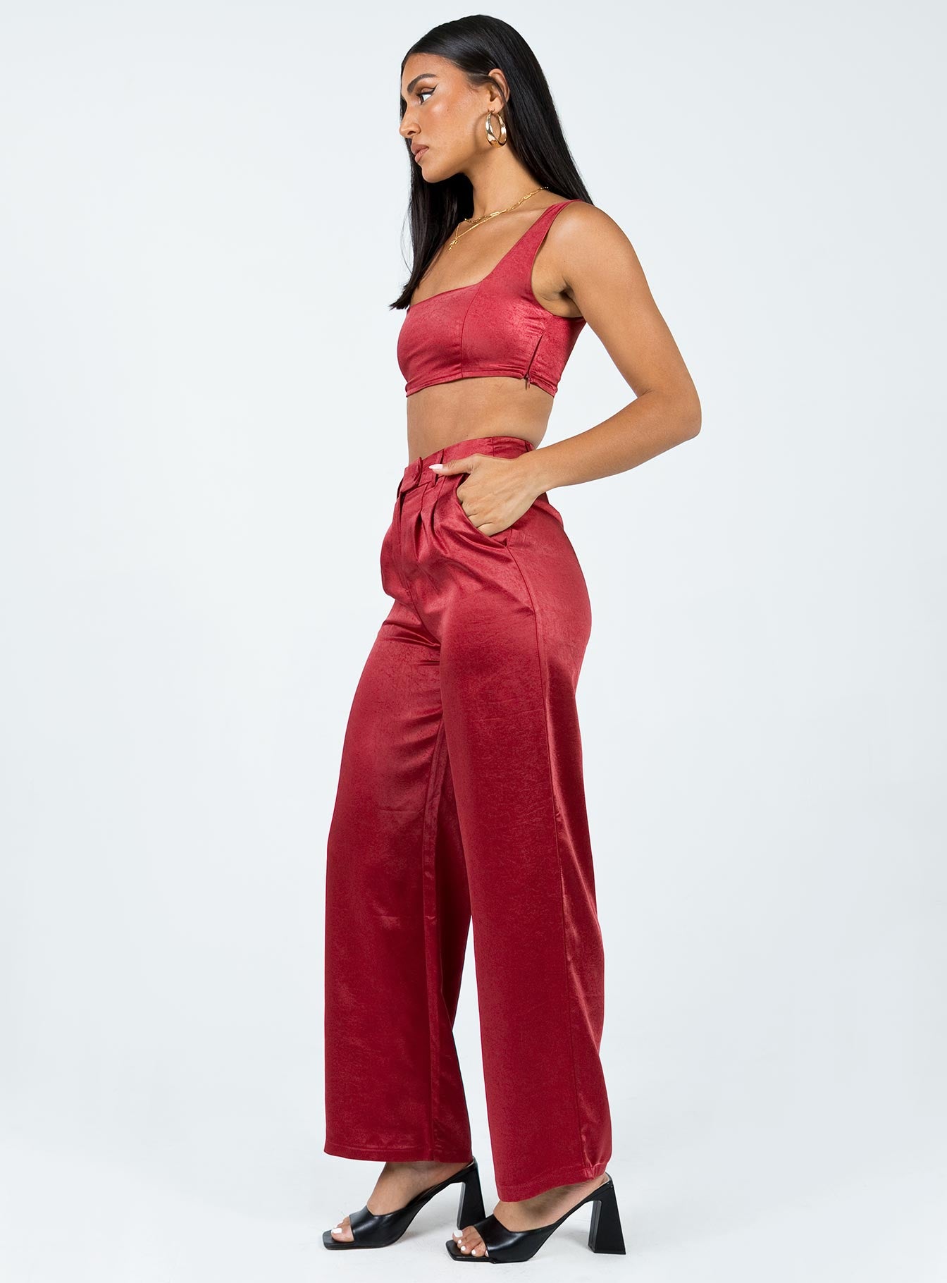 Huxley Satin Set Burgundy - Image 4