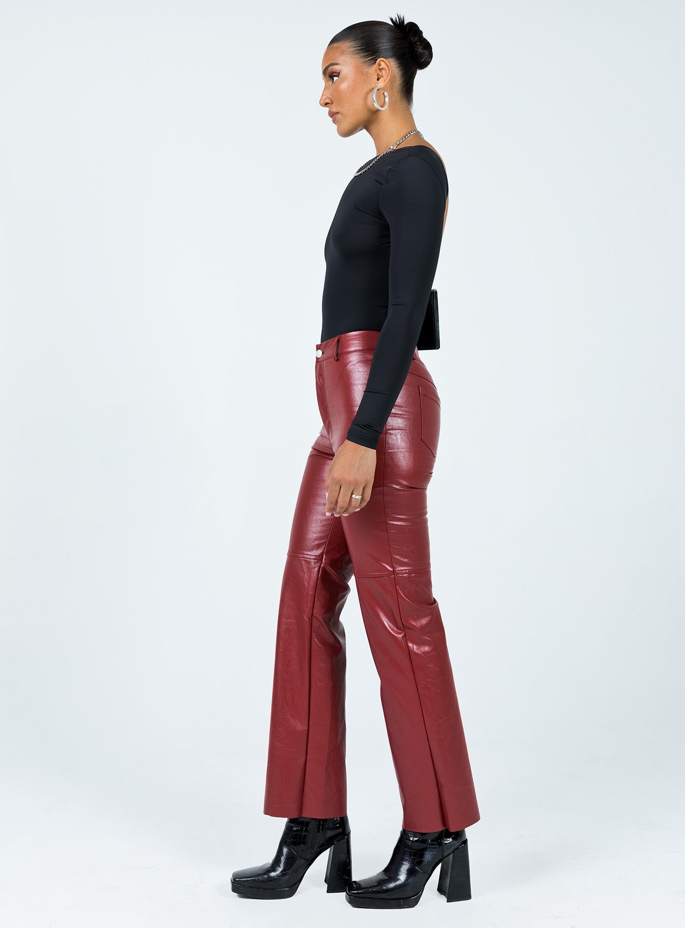 Macey Pants Burgundy - Image 3