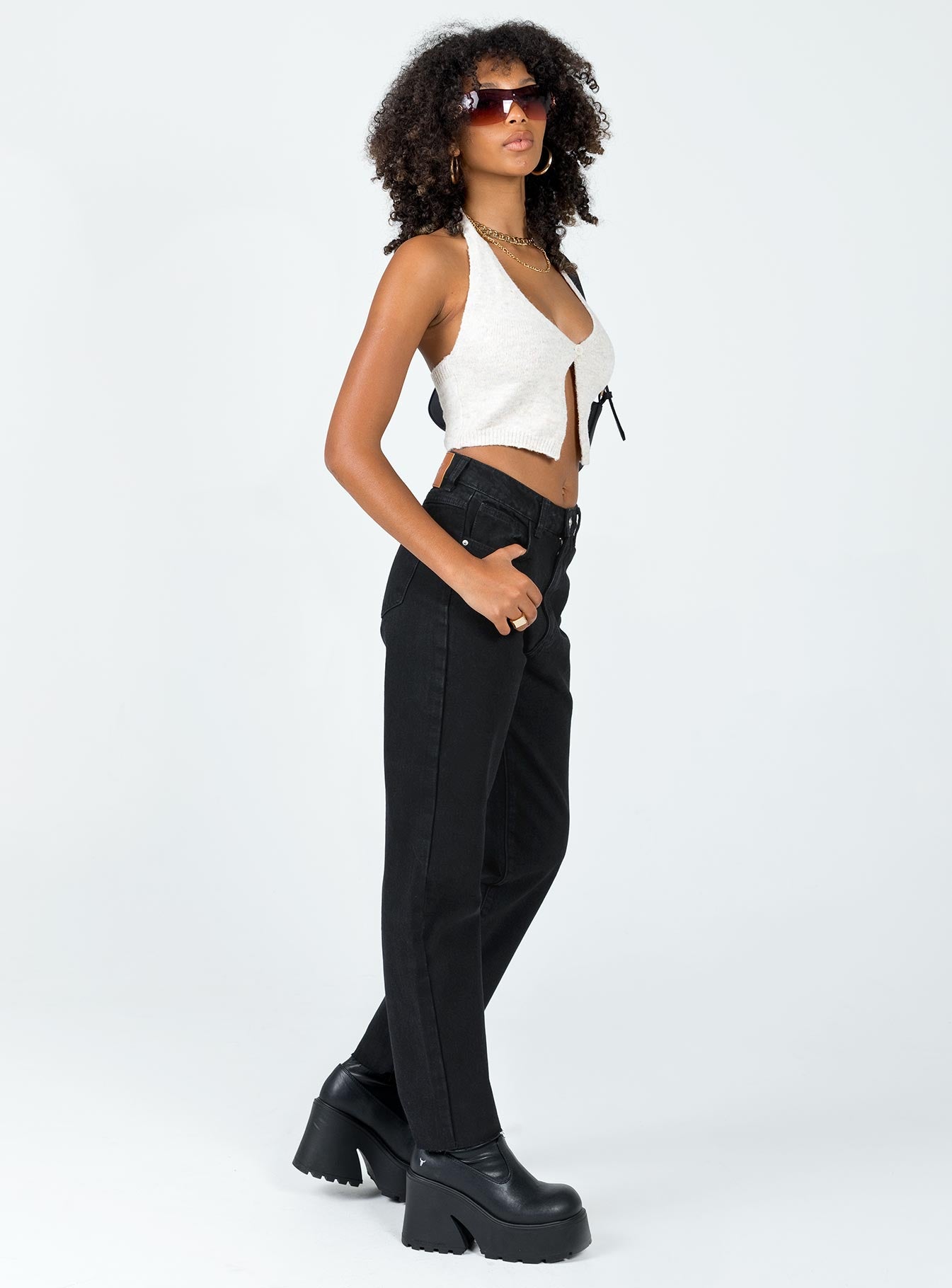 Harrow Straight Leg Denim Jeans Black - Image 3