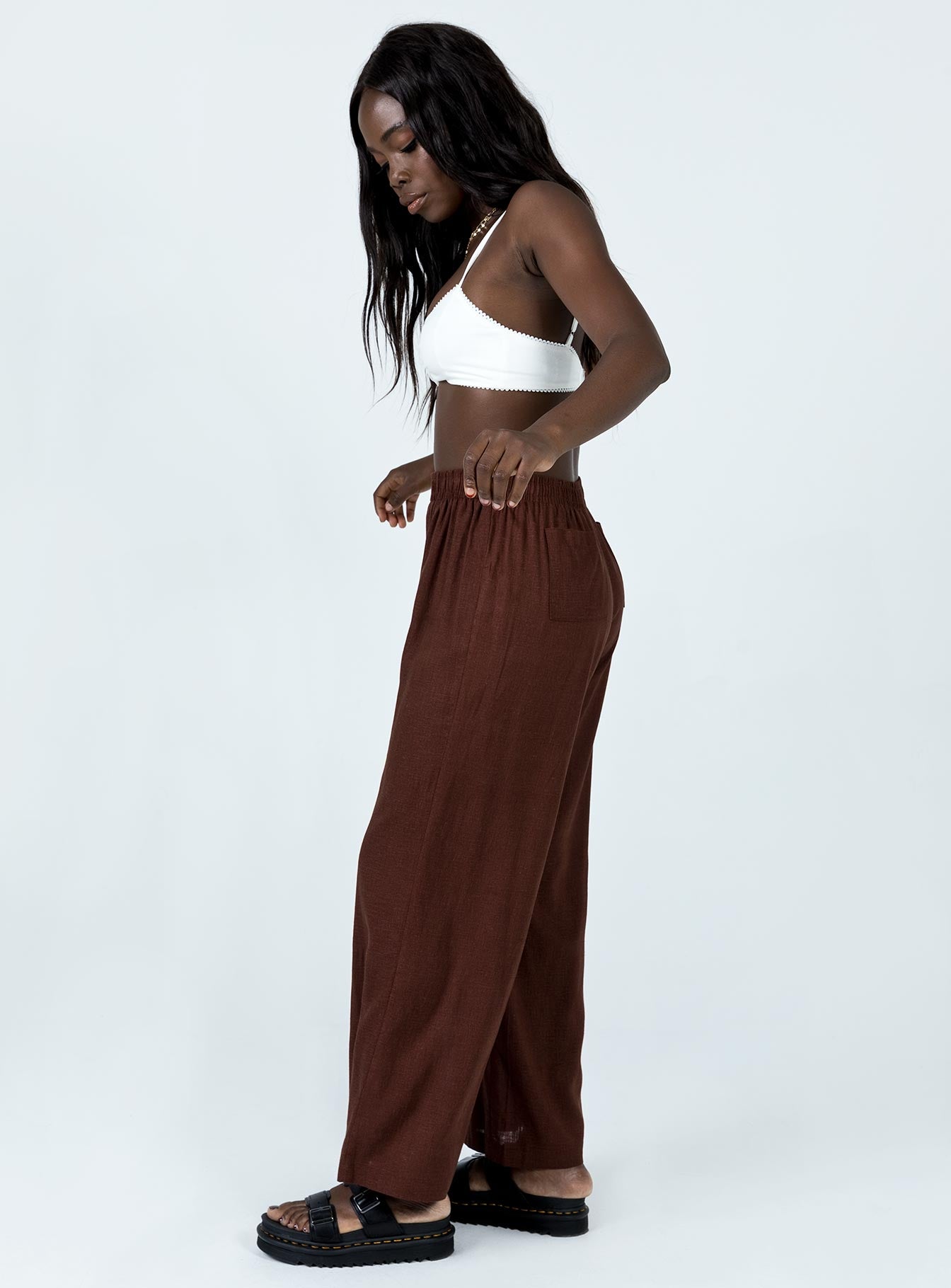 Louis Linen Blend Pants Brown - Image 3