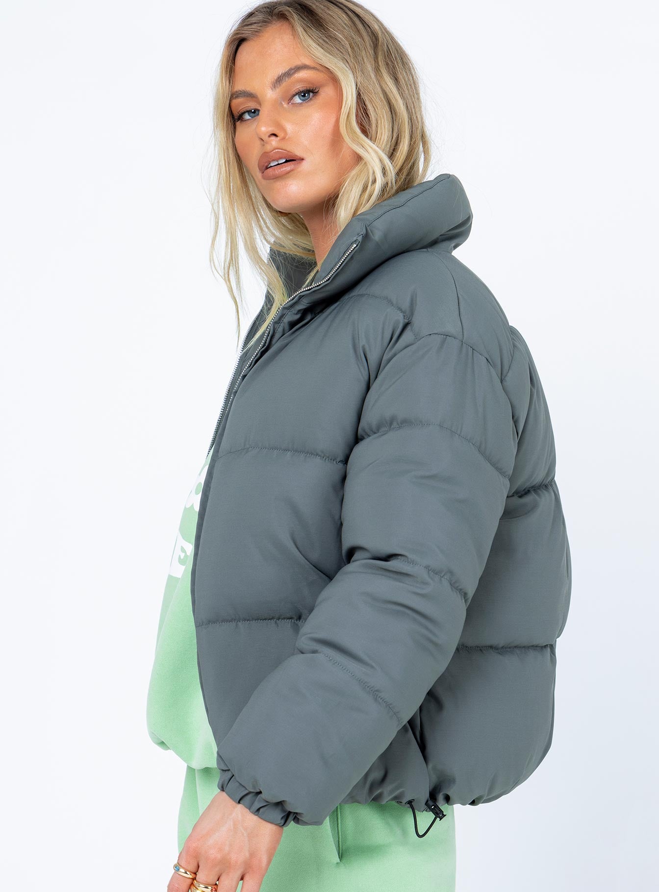Callanie Puffer Jacket Green - Image 3