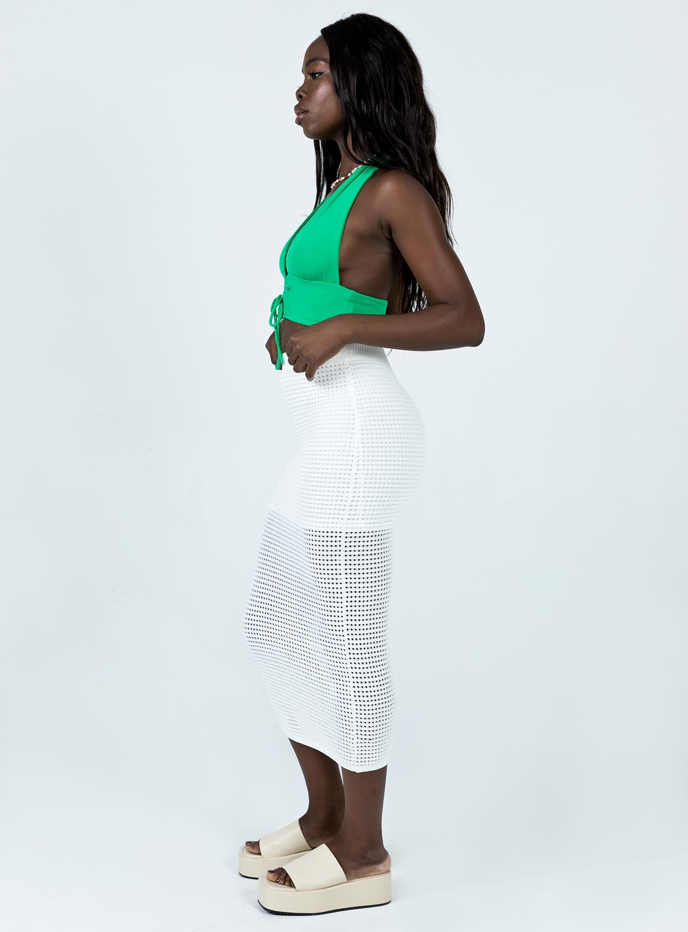 Melika Midi Skirt White - Image 3