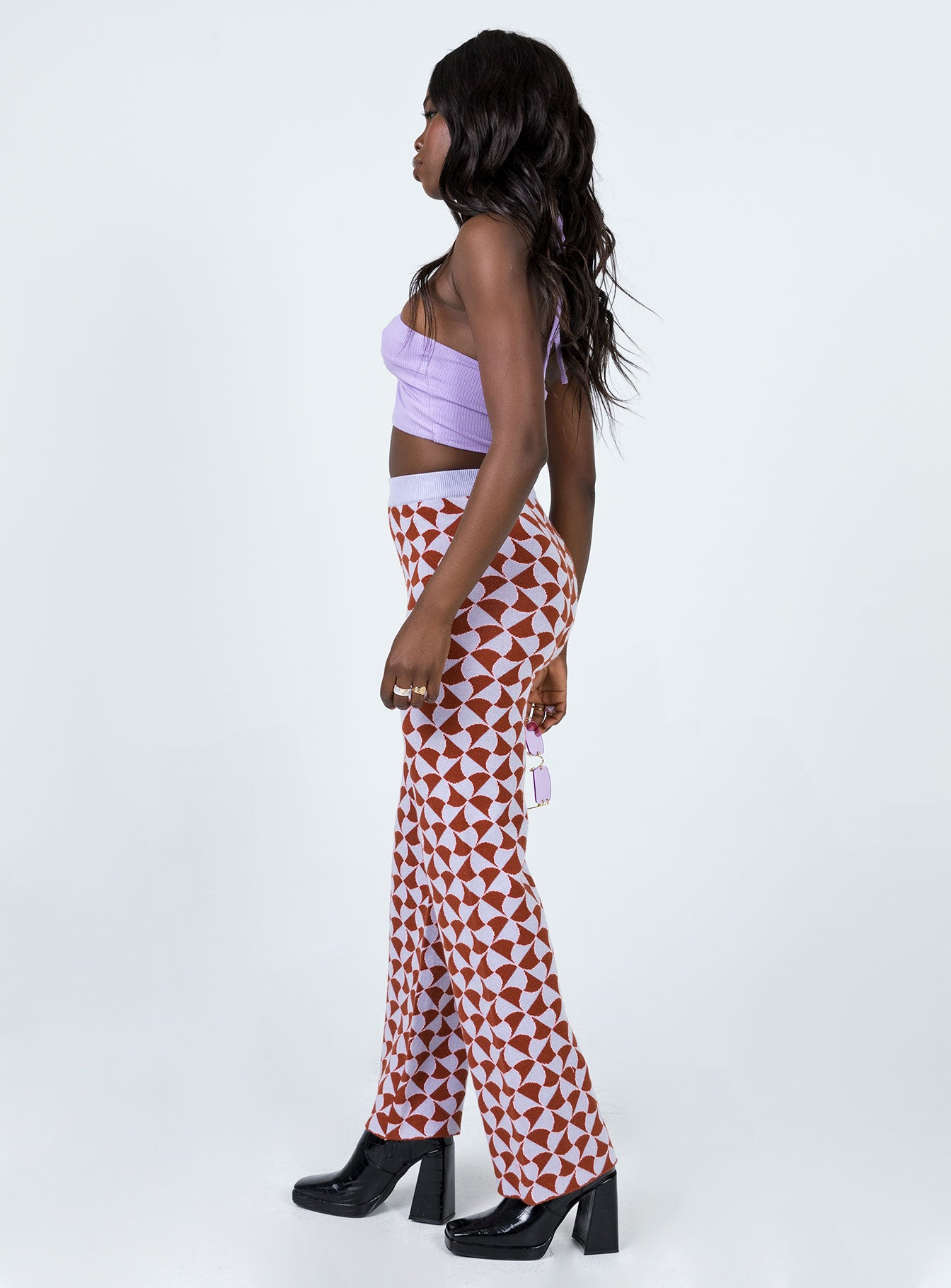 Kirsty Retro Tile Pants Pink - Image 3