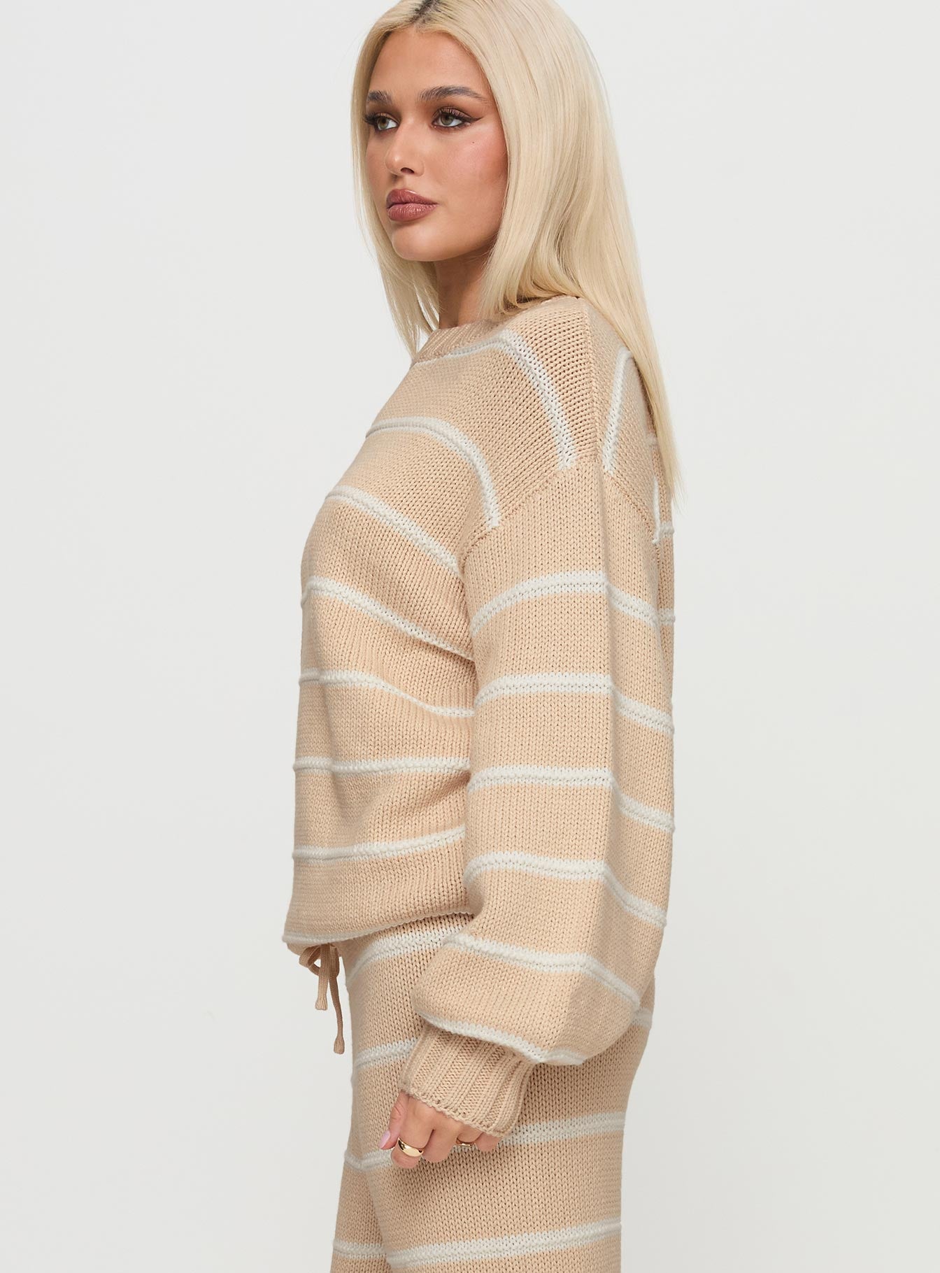 Read Your Mind Knit Sweater Cream Stripe - Image 4