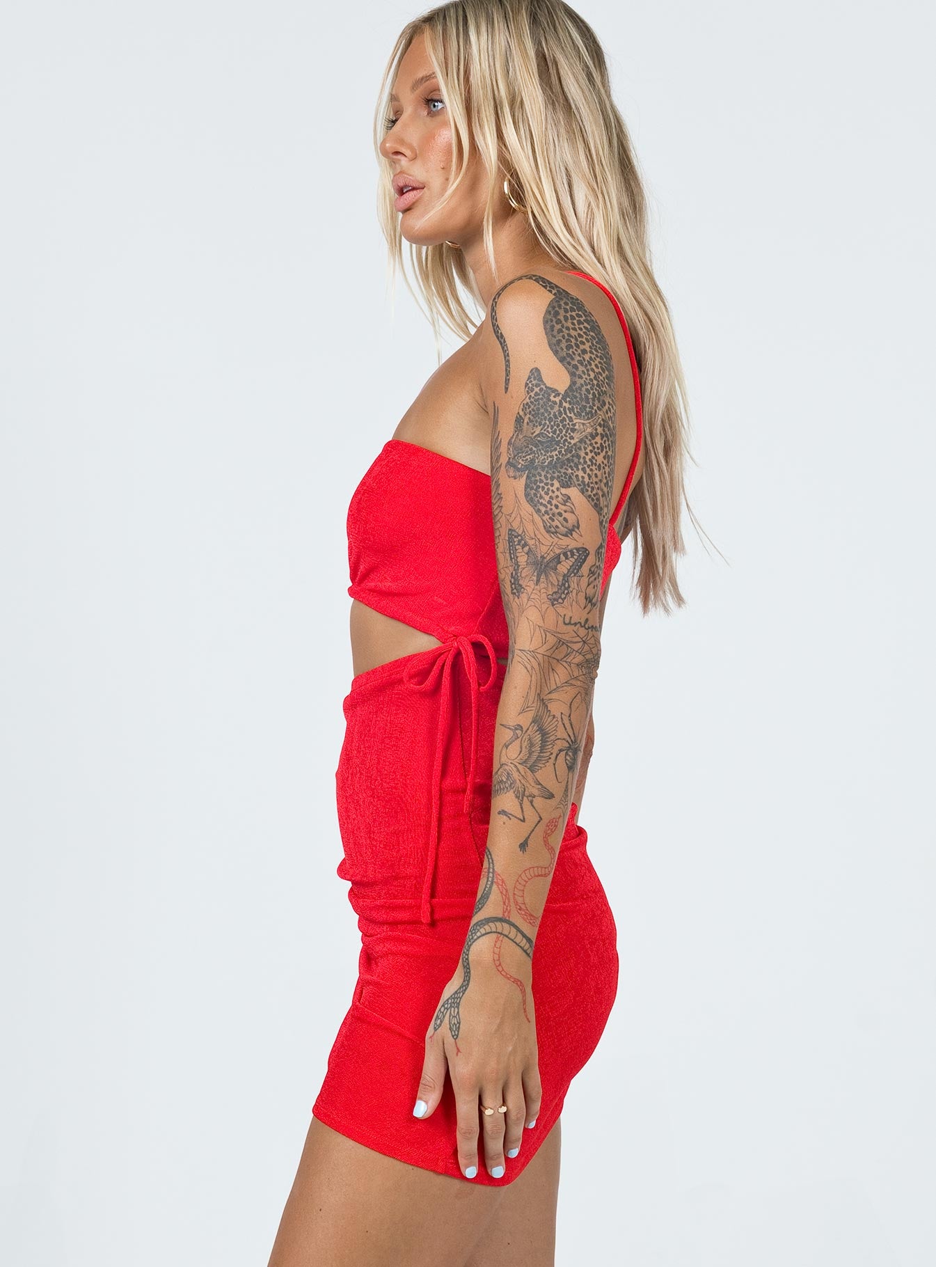 Imelda Mini Dress Red - Image 4