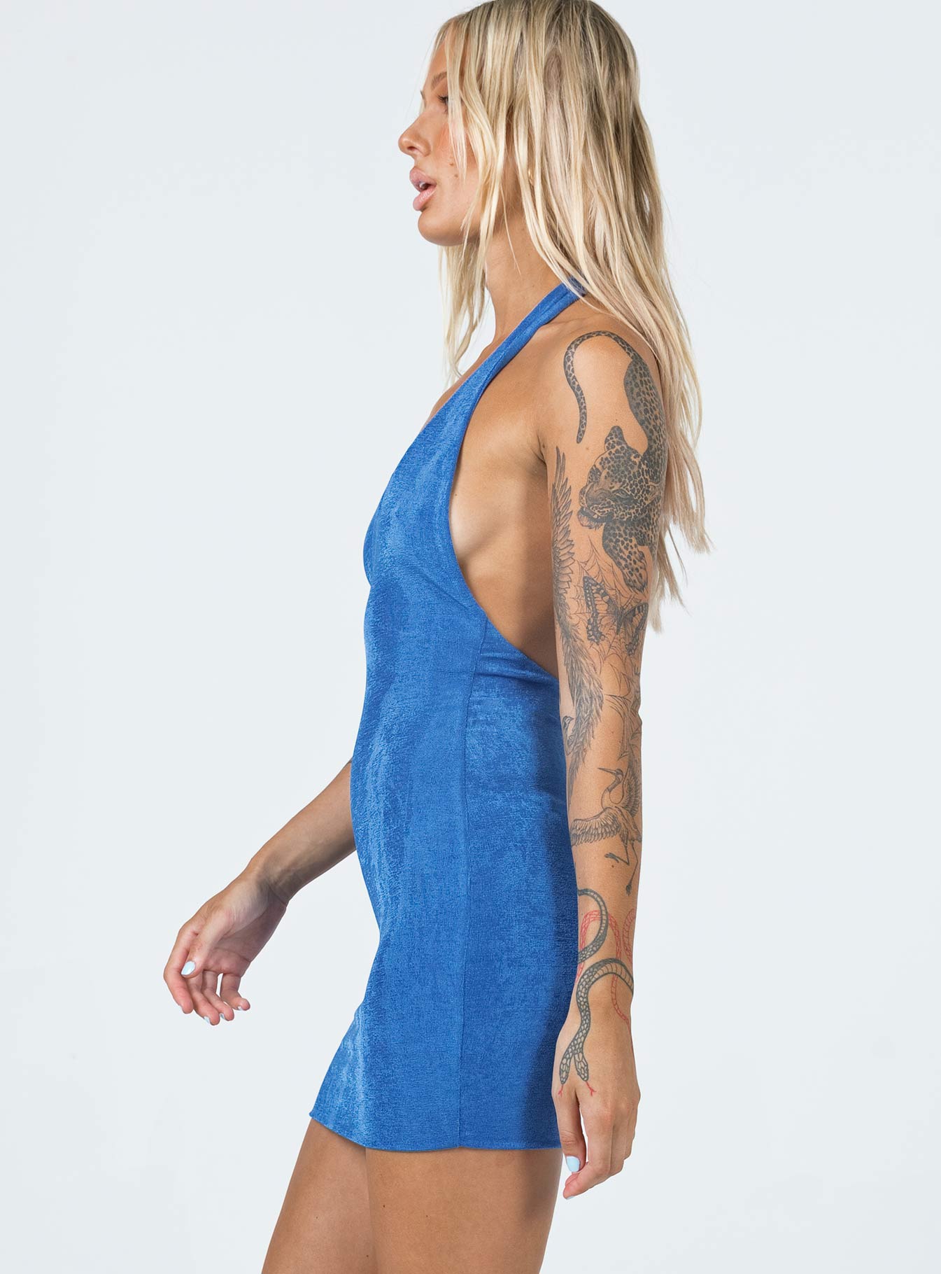 Riviera Mini Dress Blue - Image 3