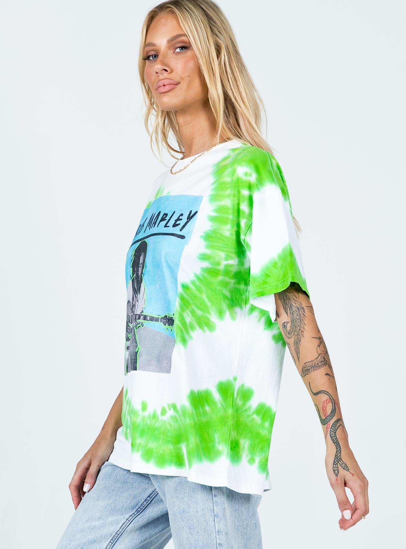 Bob Marley Oversized Tee White - Image 5