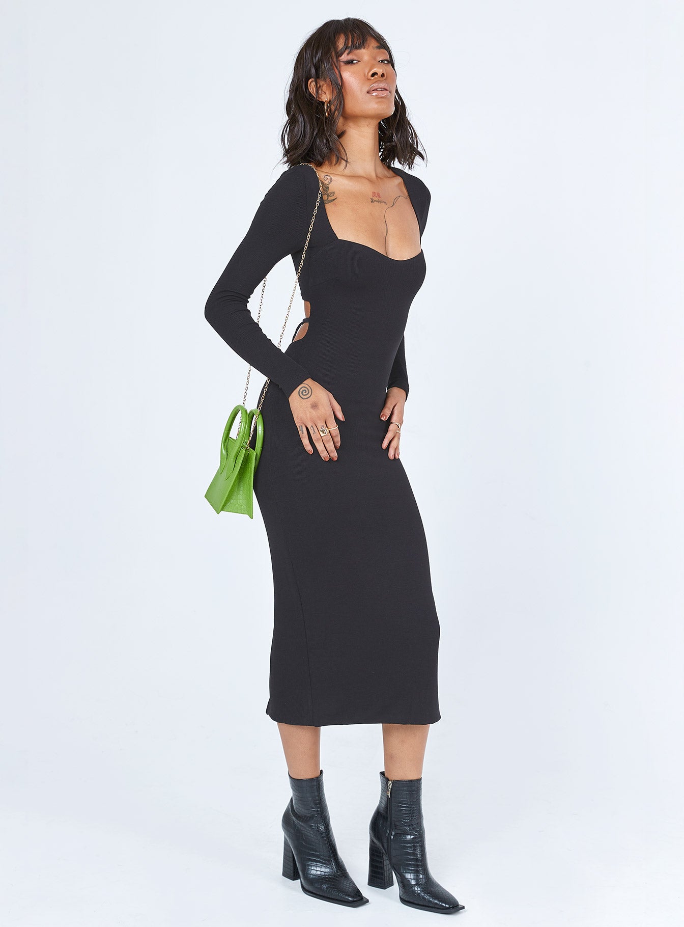 Nolan Midi Dress Black Tall - Image 4