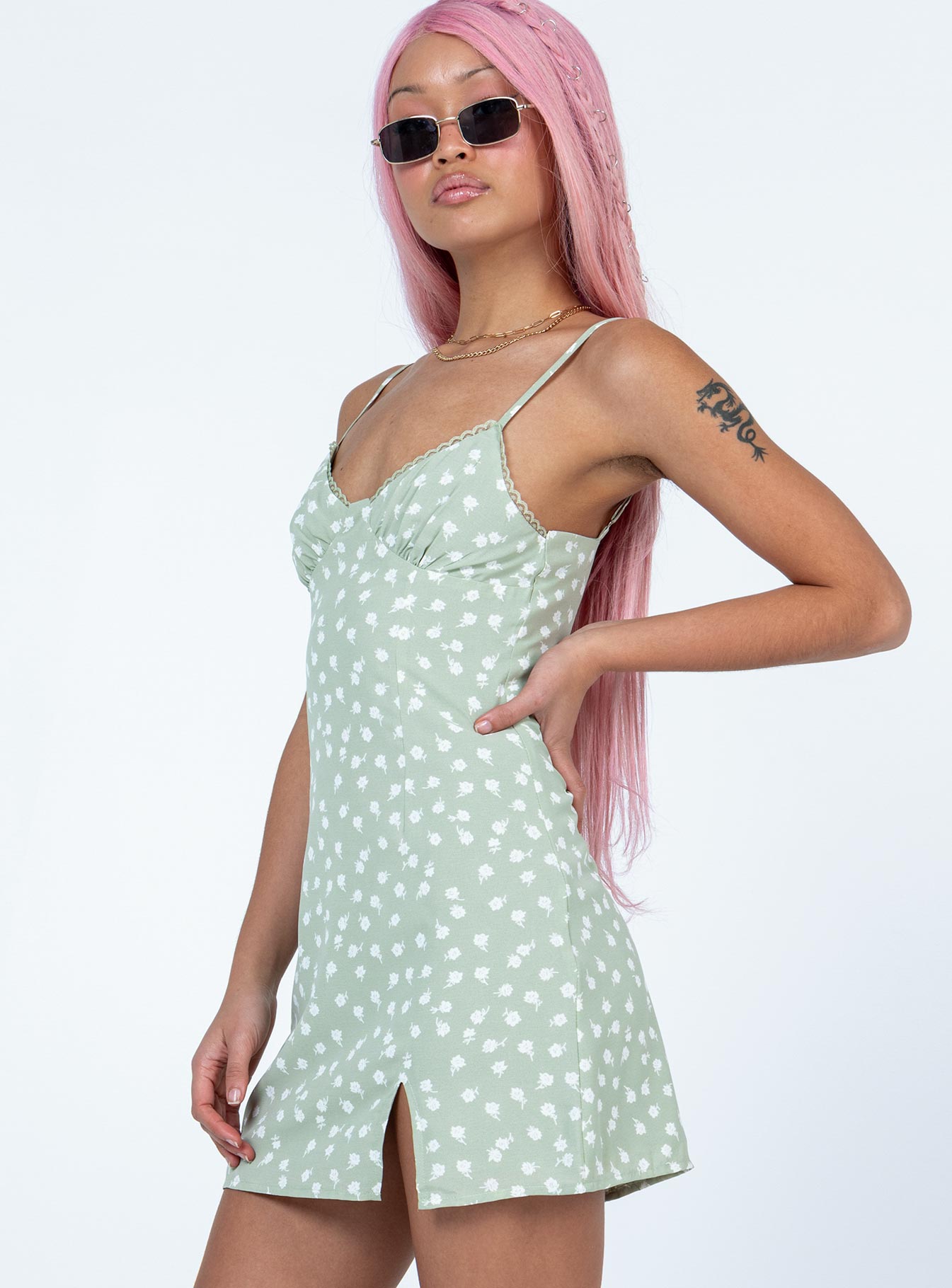 Remia Mini Dress Green - Image 4