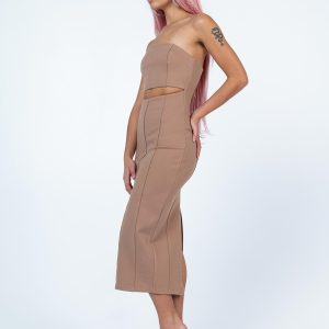 Archy Midi Dress Beige