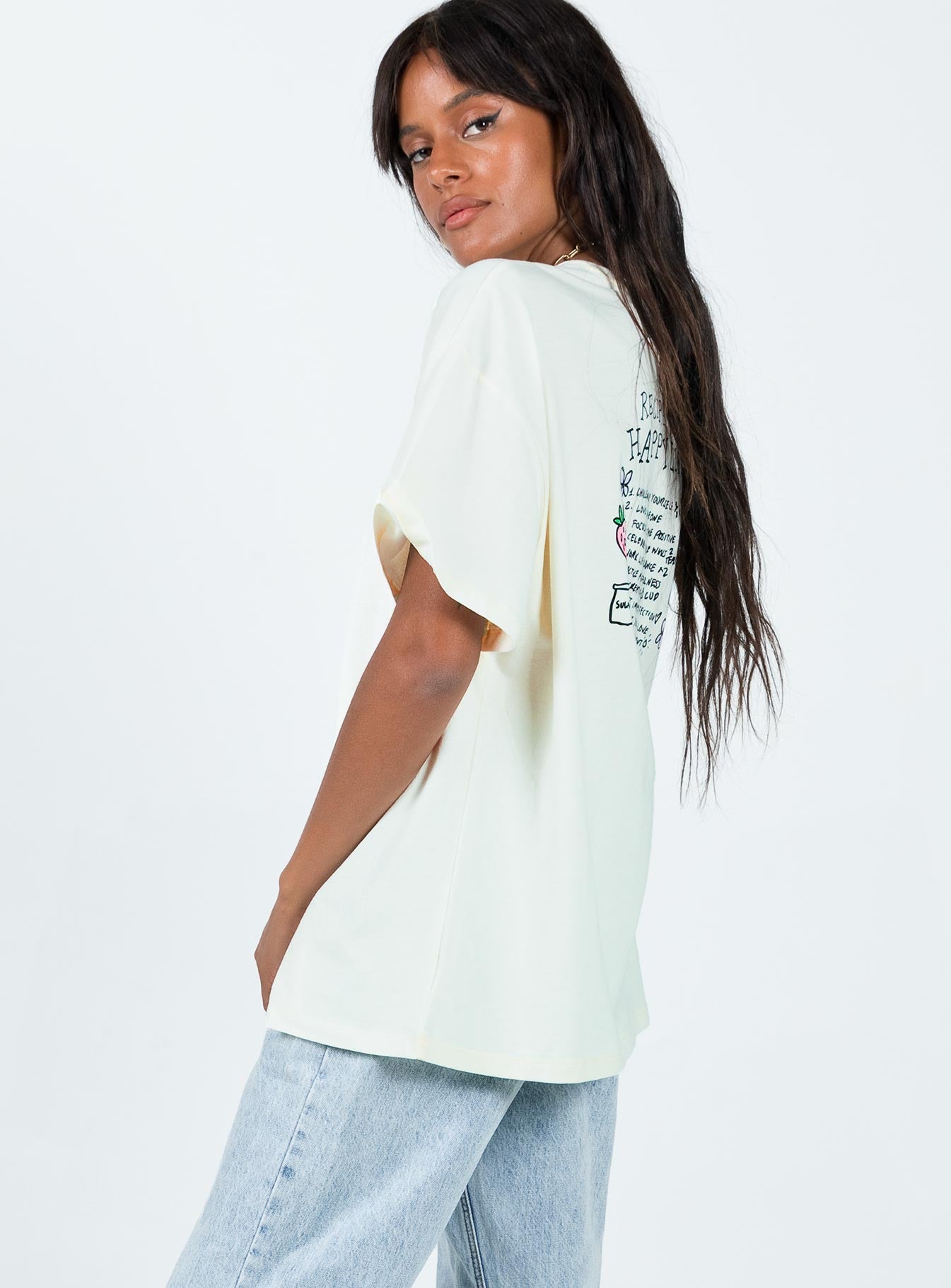 Happy Life Recipe Oversized Tee Cream - Image 3