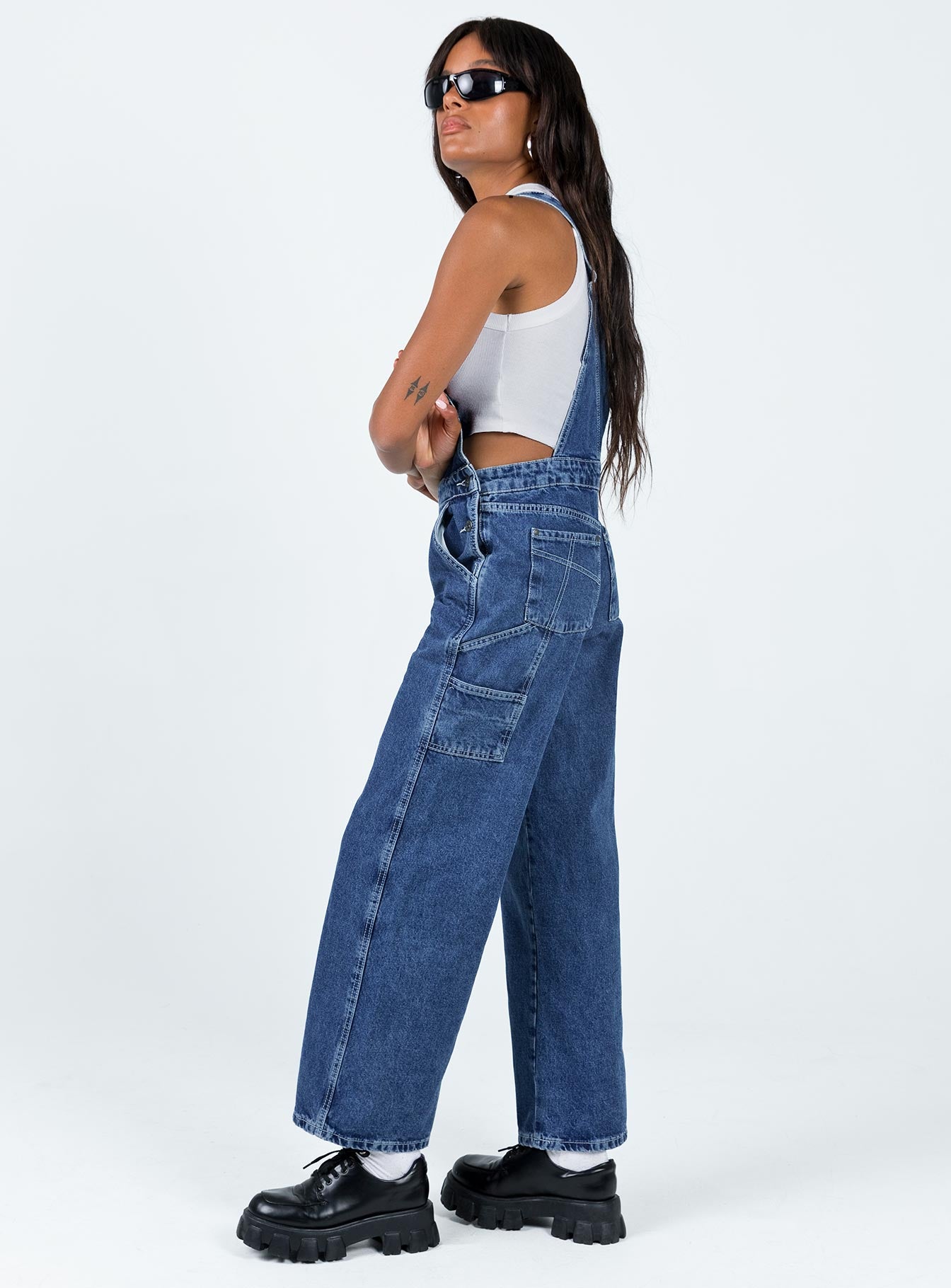 The Ragged Priest Dude Overalls Mid Blue - Image 4