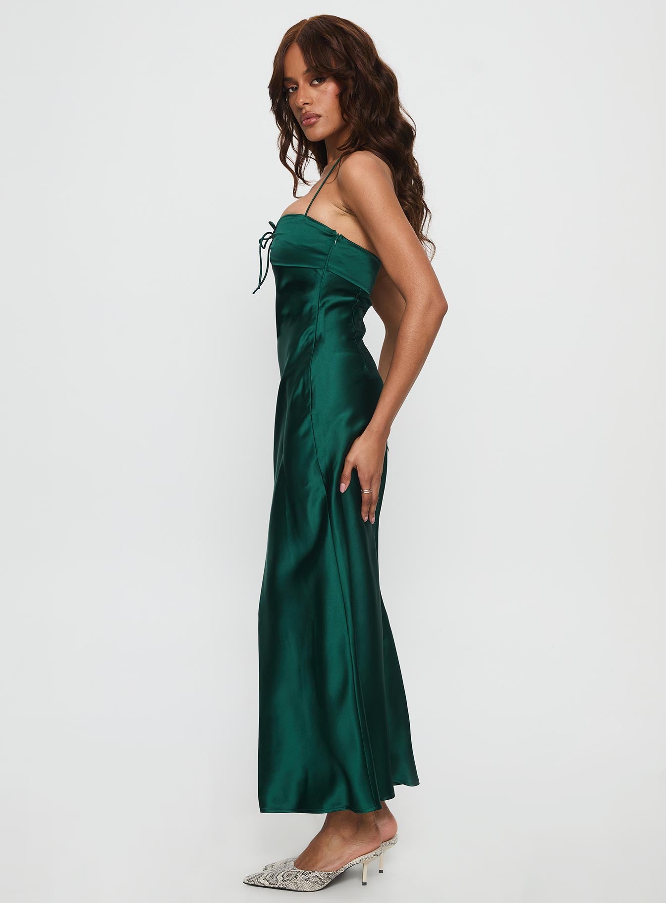 Fireproof Halter Maxi Dress Forest Green - Image 3