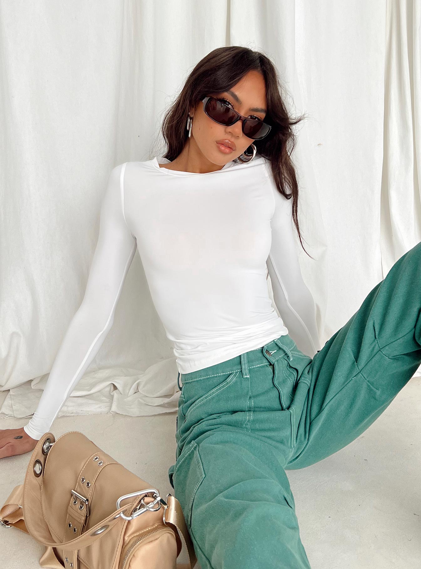 Arnim Long Sleeve Top White - Image 4