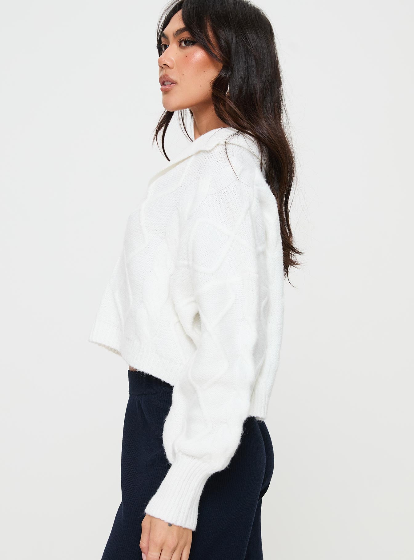 Ruthee Cable Knit Sweater Winter White - Image 4