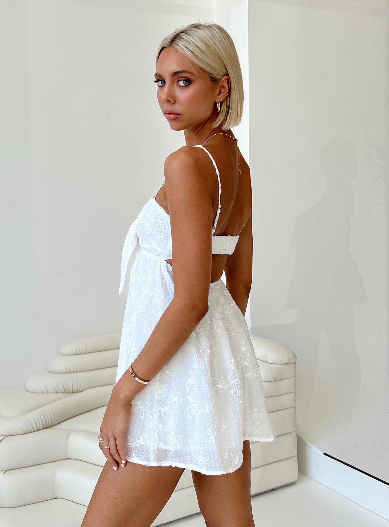 Granno Mini Dress White Petite - Image 4