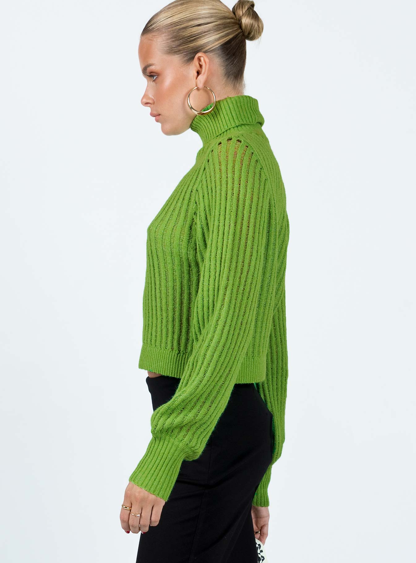 Mckilah Turtleneck Knit Sweater Green - Image 4