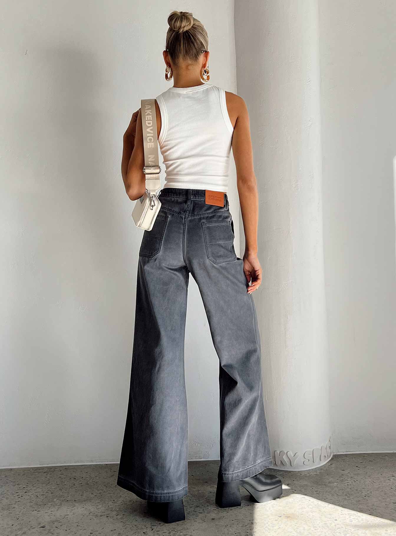 Dream Big Wide Leg Flare Jeans Denim - Image 3