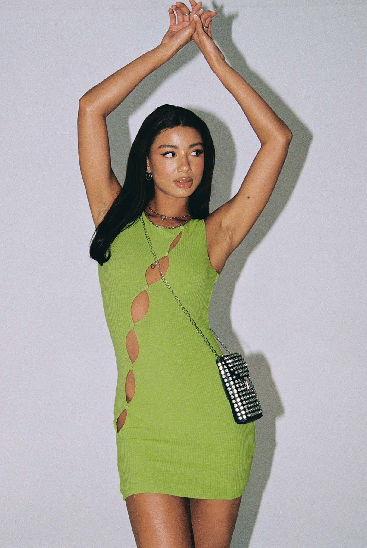 Vinnie Mini Dress Green - Image 9
