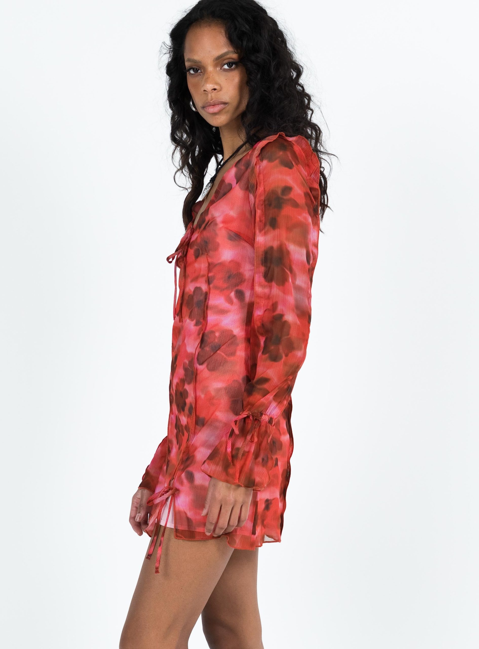 Zahn Long Sleeve Mini Dress Multi - Image 4