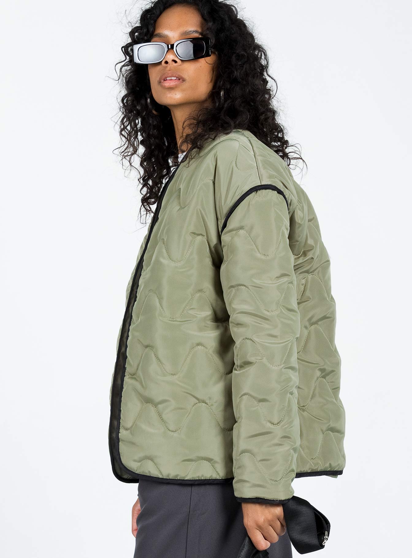 Haven Quilted Jacket Khaki - Image 3