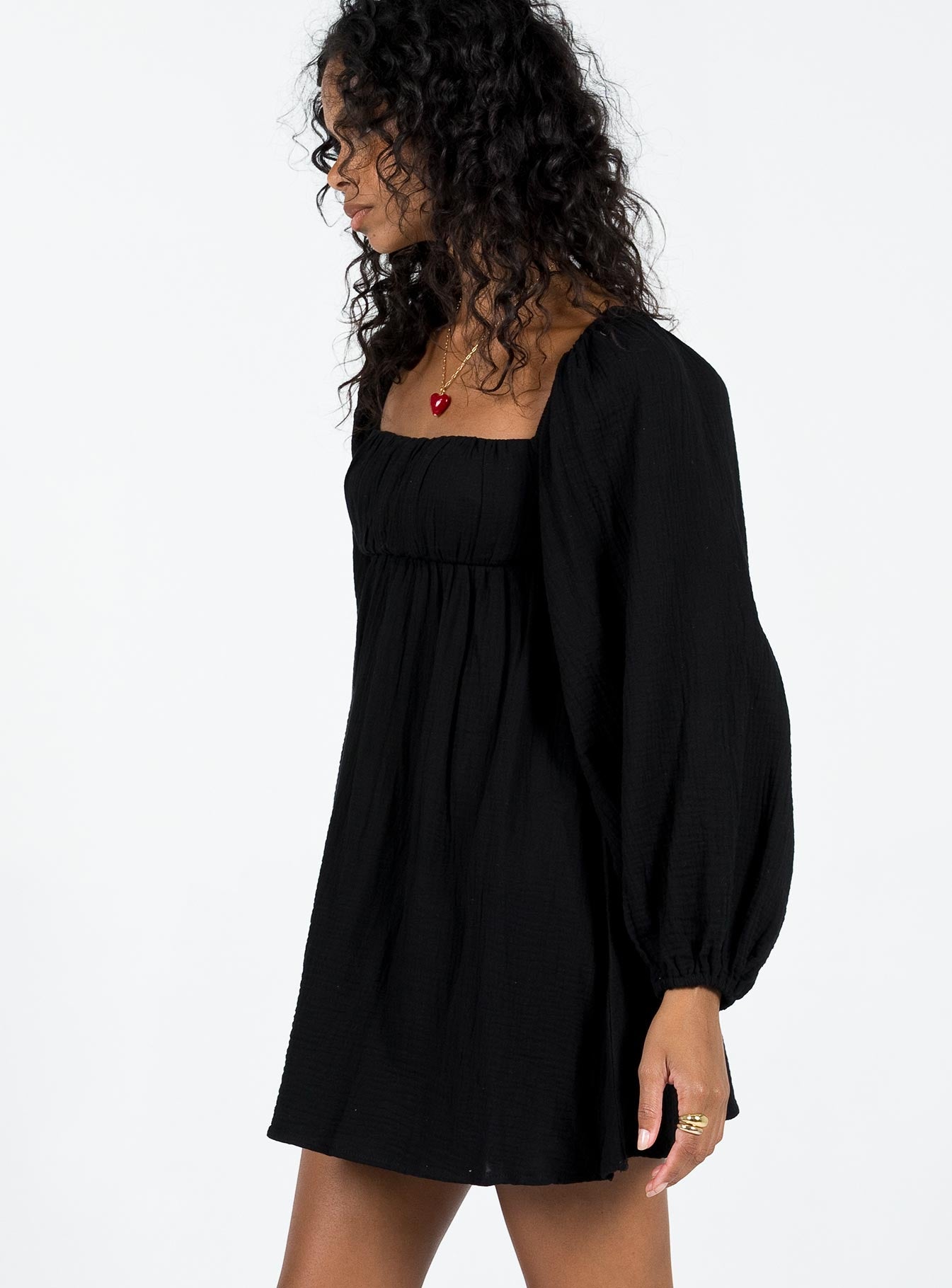 Let's Dance Mini Long Sleeve Dress Black - Image 4