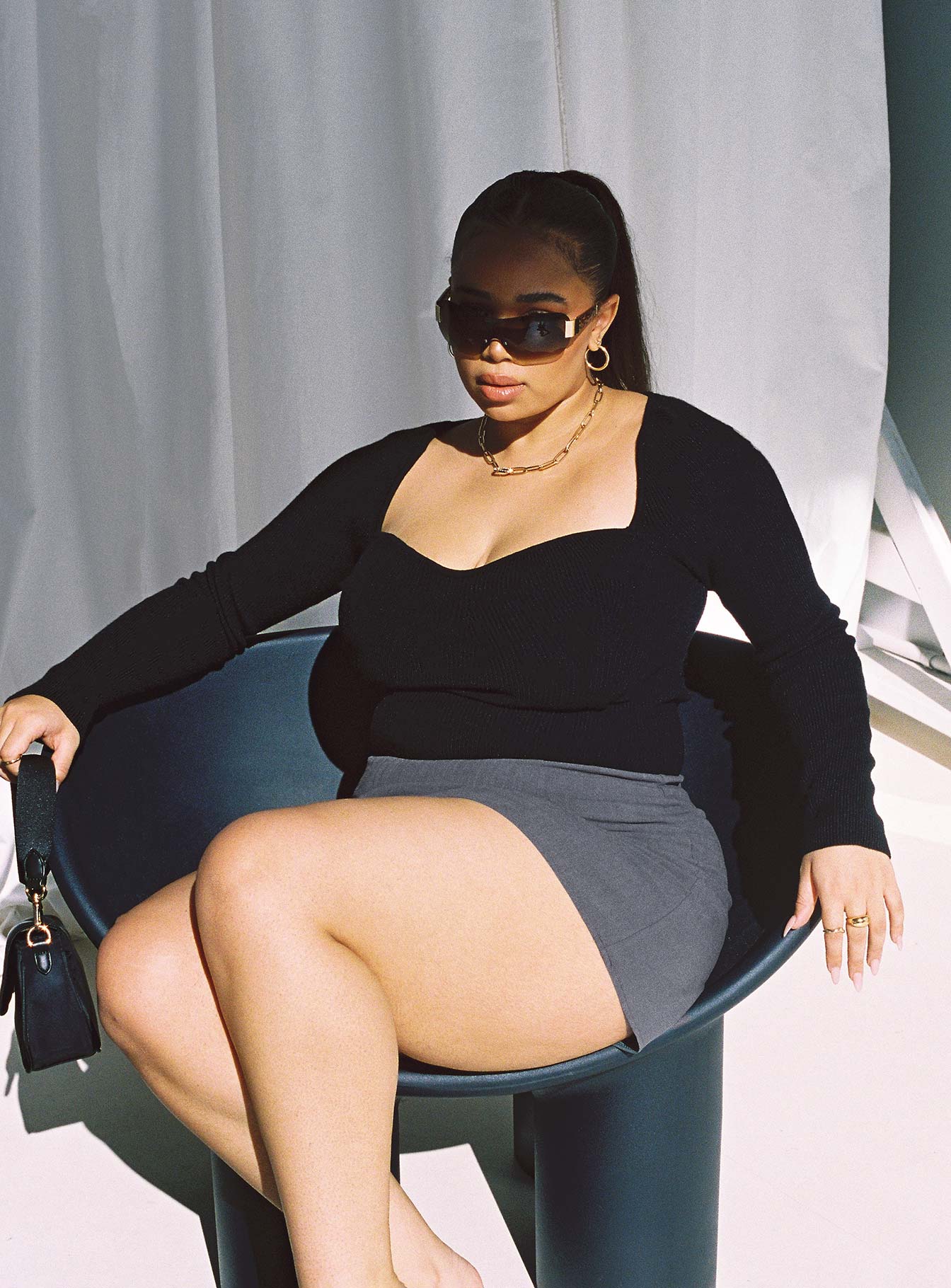 Alima Long Sleeve Top Black Curve - Image 3