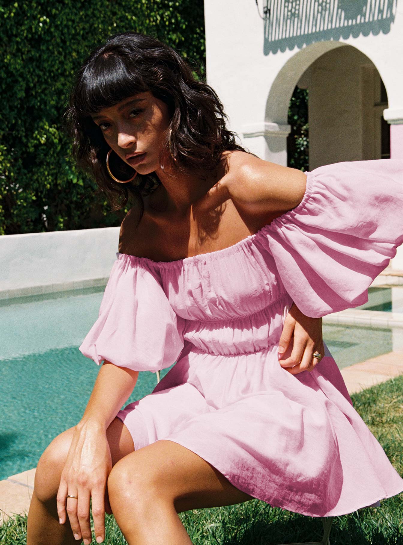 Halton Mini Dress Pink - Image 3