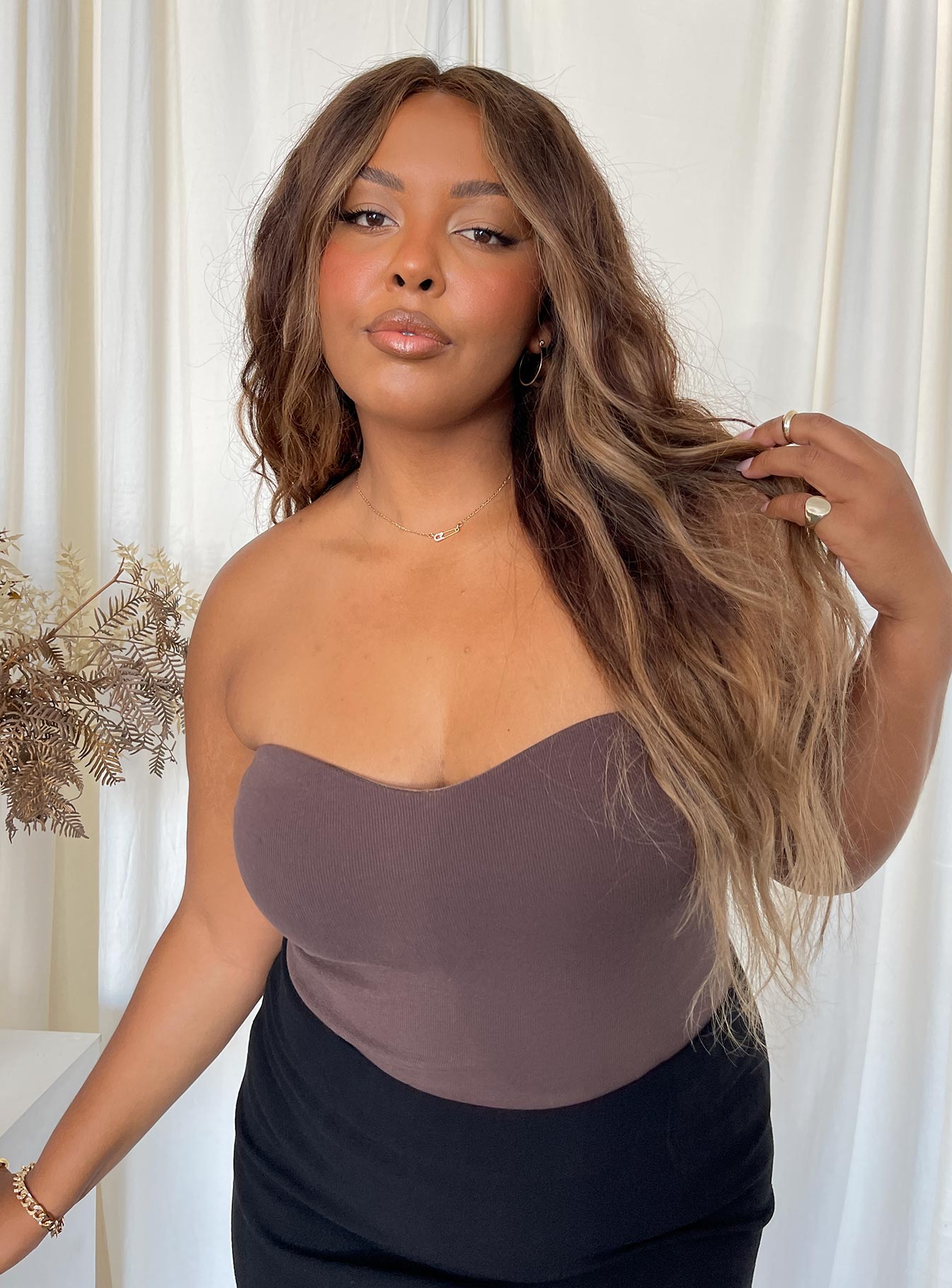 Aston Strapless Bodysuit Brown Curve - Image 3