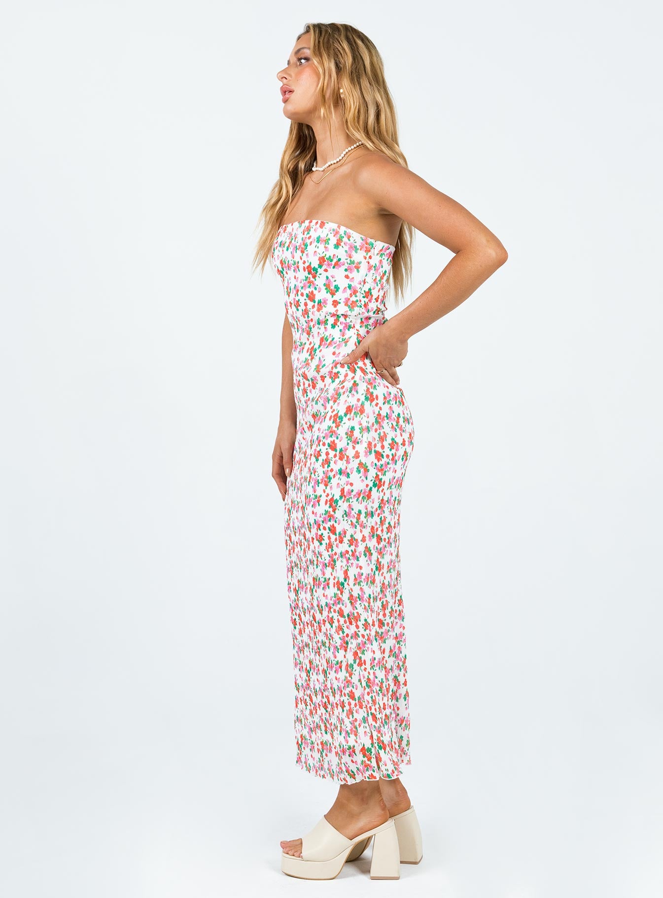 Tiarna Strapless Midi Dress Floral - Image 4